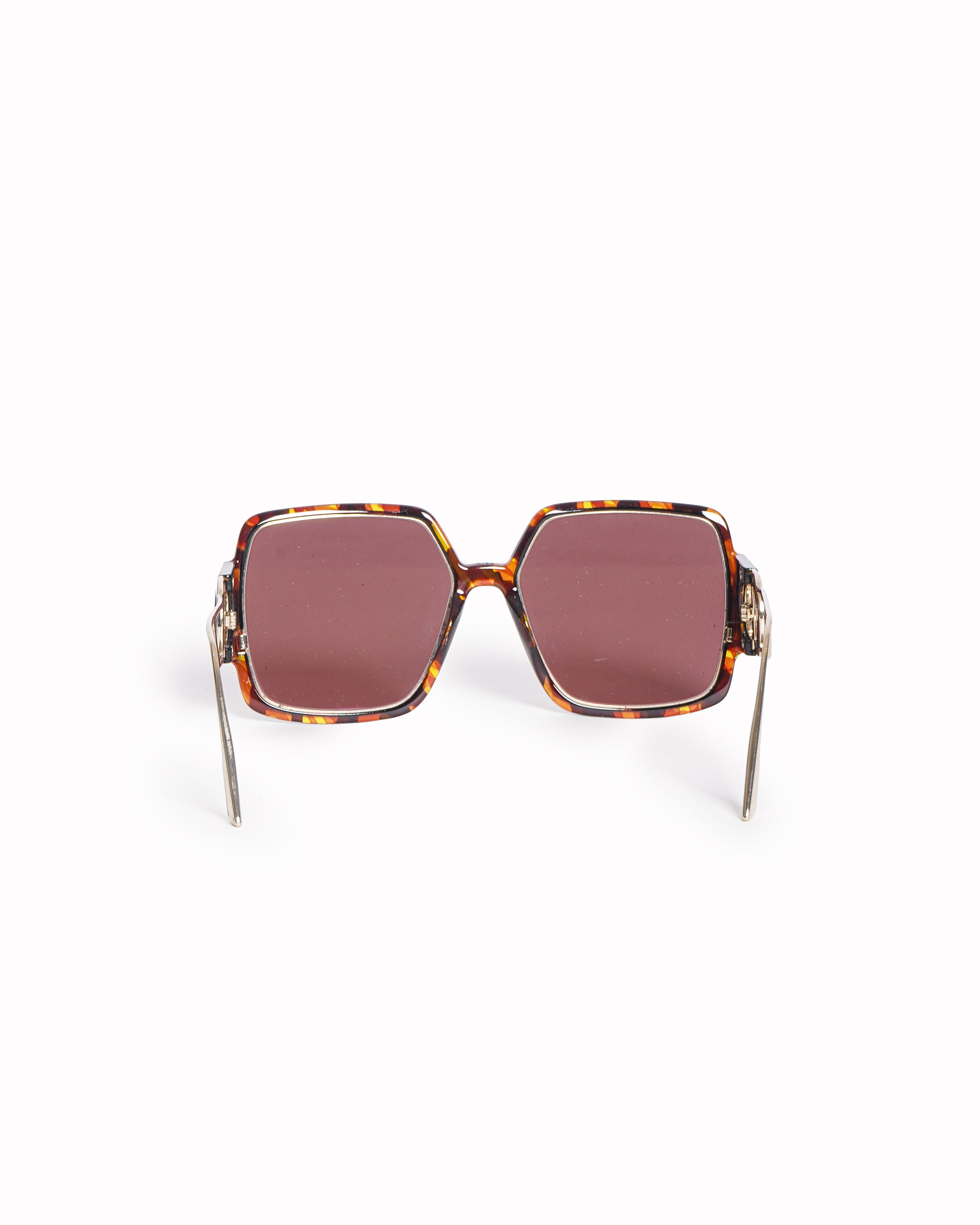 Dior 30 Montaigne Oversized Square Tortoiseshell Sunglasses