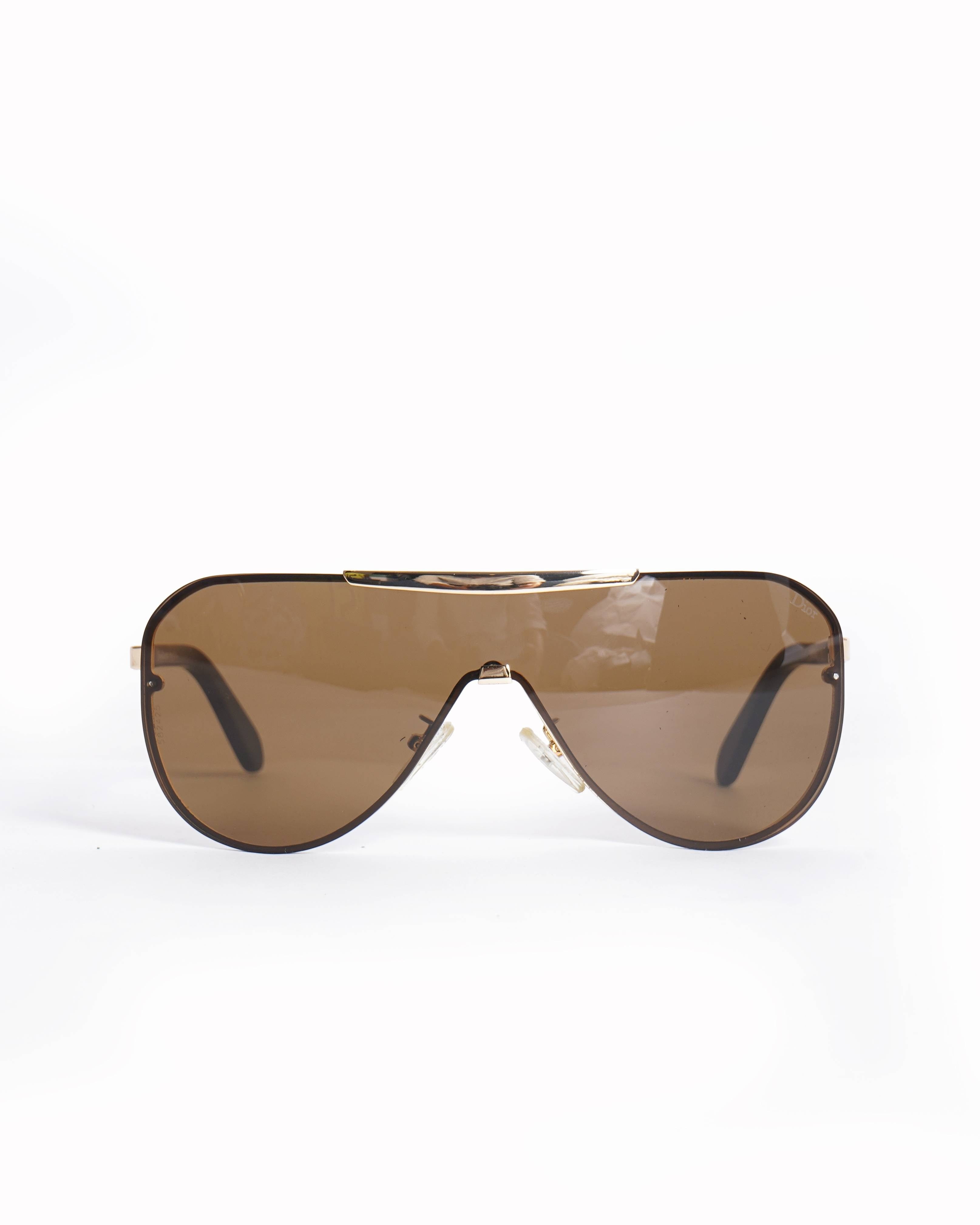 Dior New Christian Dior Brown/ Gold Sheild sunglasses