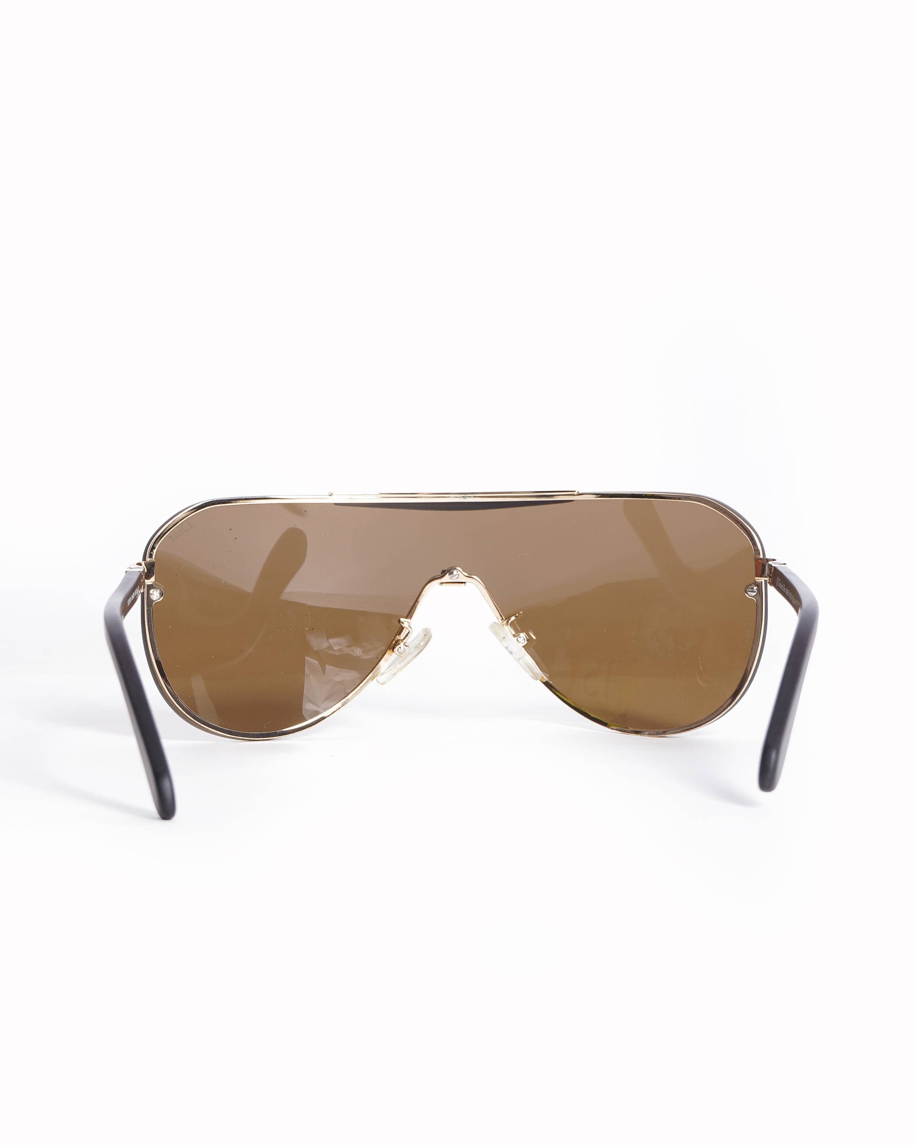 Dior New Christian Dior Brown/ Gold Sheild sunglasses