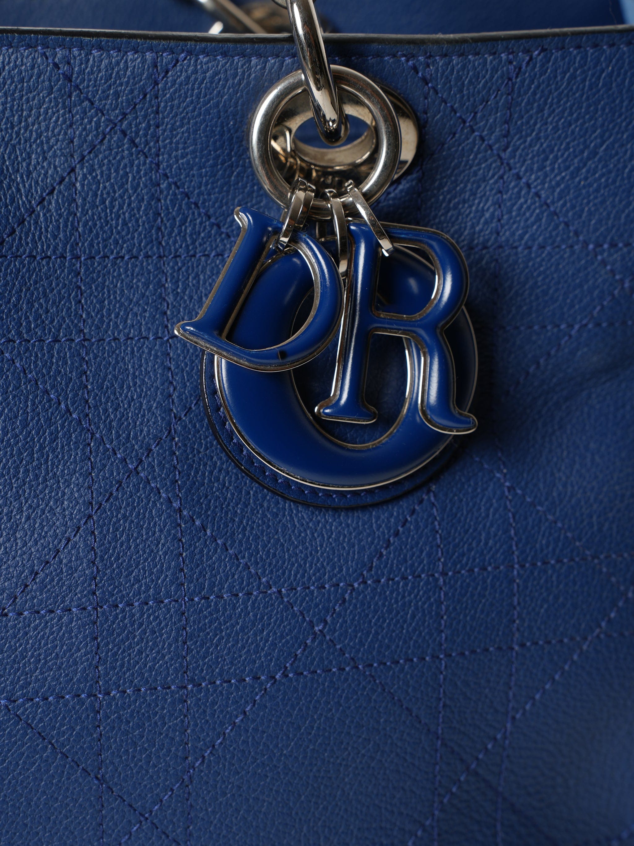 Dior Christian Dior Blue Leather Shoulder Bag