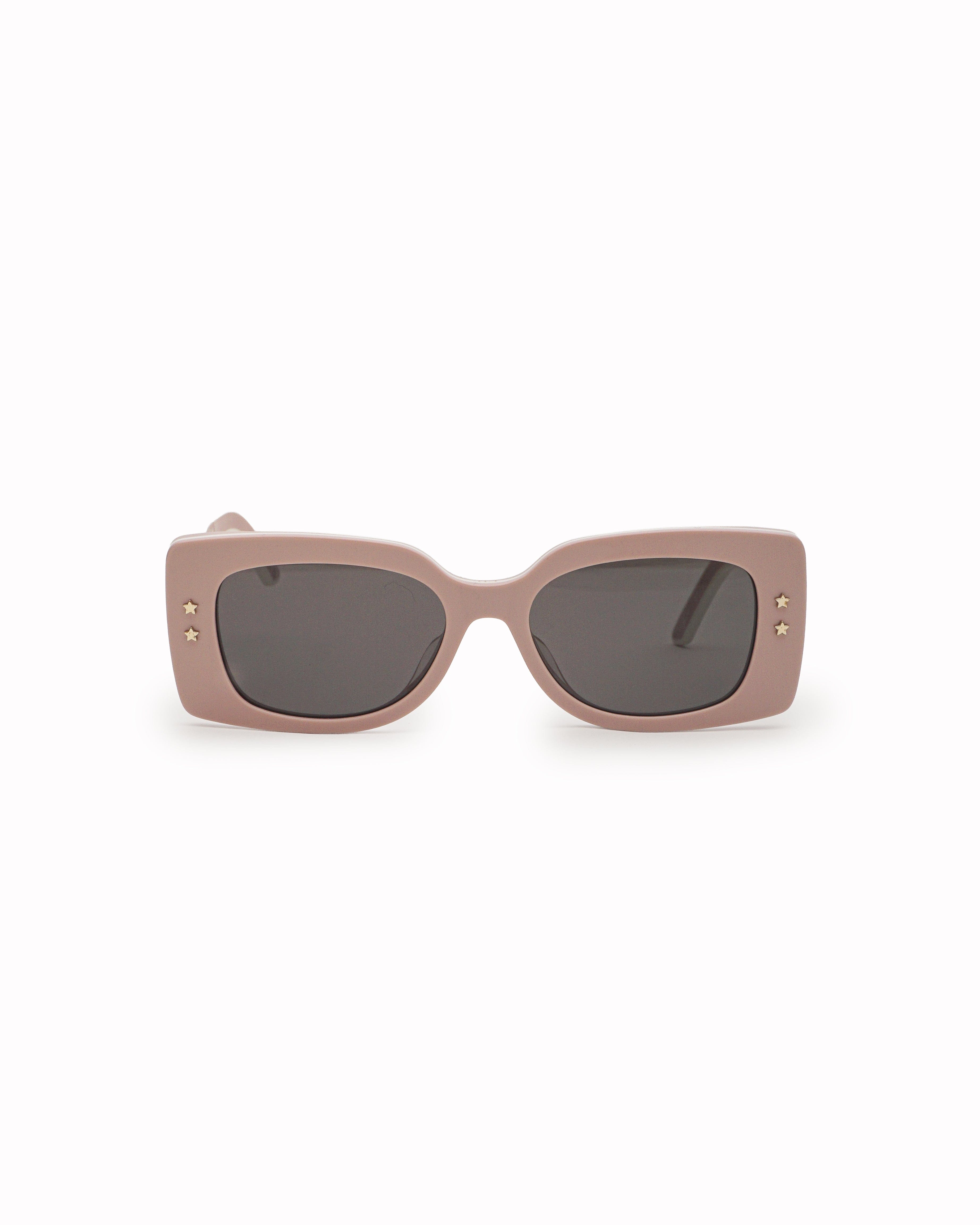 Dior Christian Dior Powder Pink Acetate Rectangular Star Detail Sunglasses