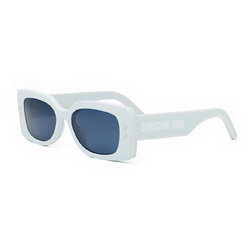 Dior Sunglasses Rectangle Full Rim, Shiny Blue/white Frame And Blue Lens Diorpacifics1U80B0