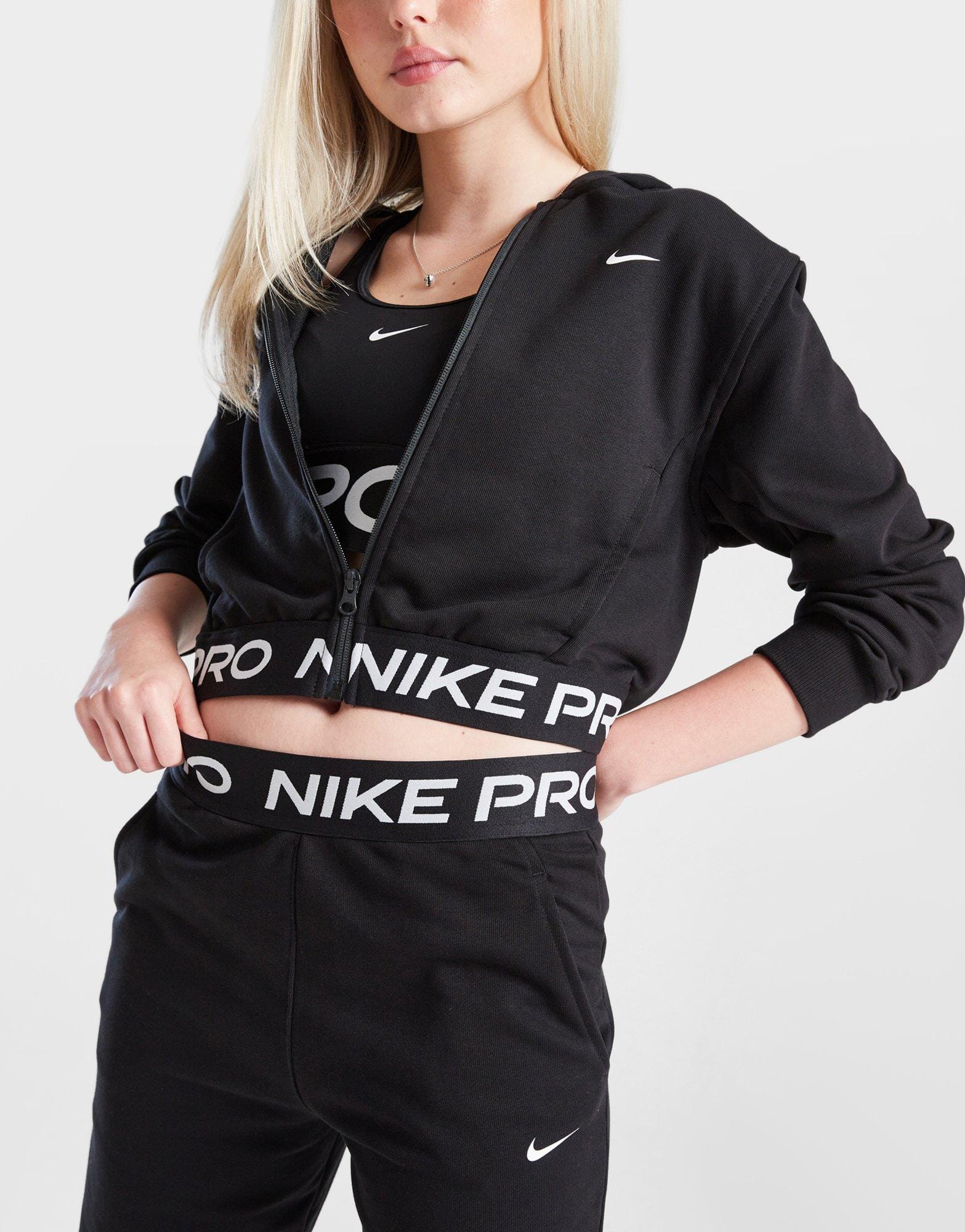 Nike Pro Crop Full Zip Hoodie Junior's