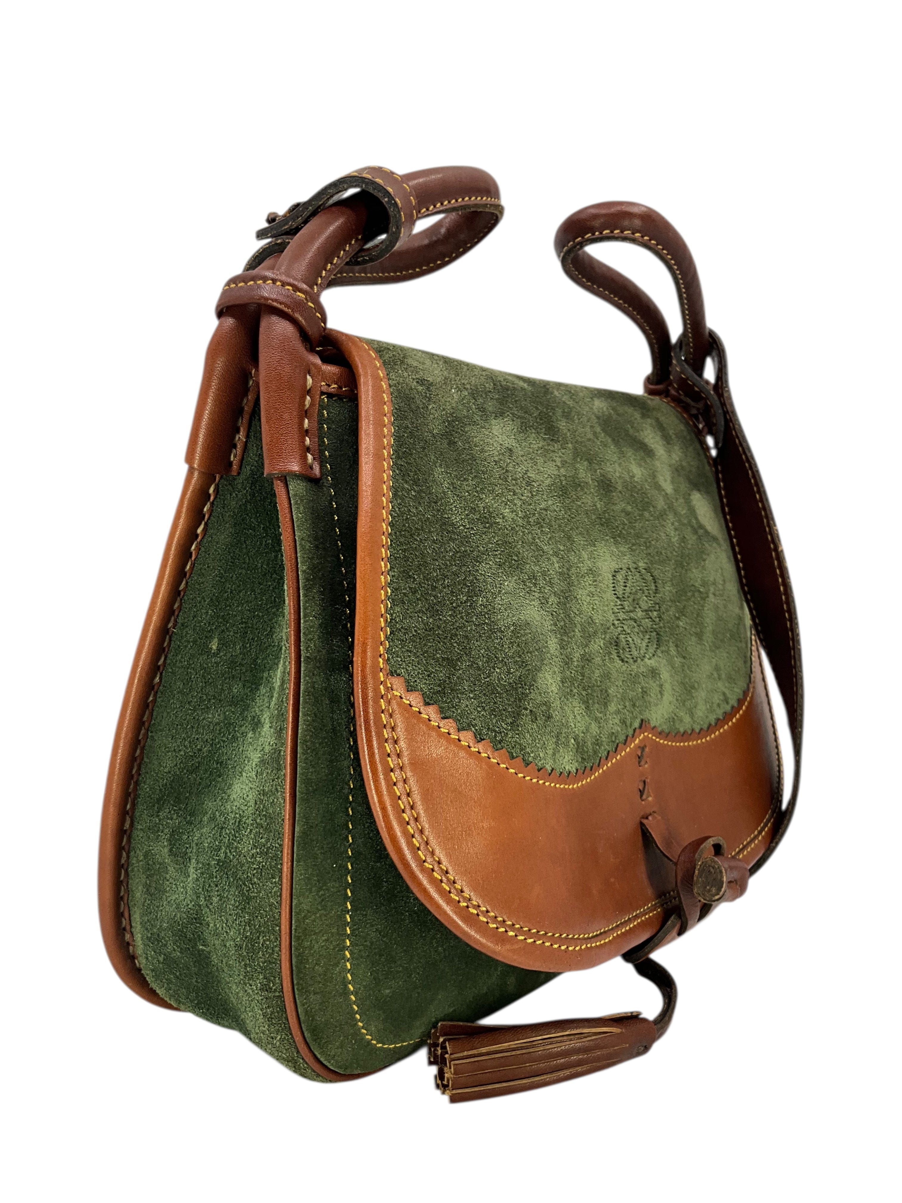 Loewe Vintage Suede Saddle Bag