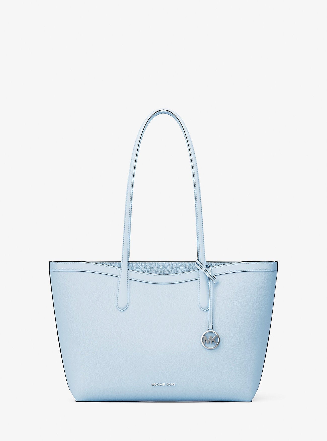 Michael Kors Arden Large Pebbled Leather Tote Bag Pale Ocean