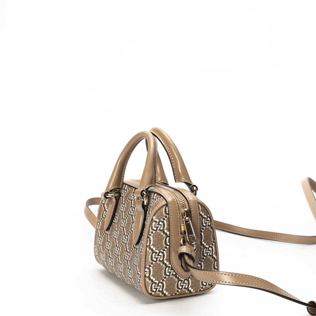 Gucci GG Shadow Monogram Canvas Ophidia Bowler Bag