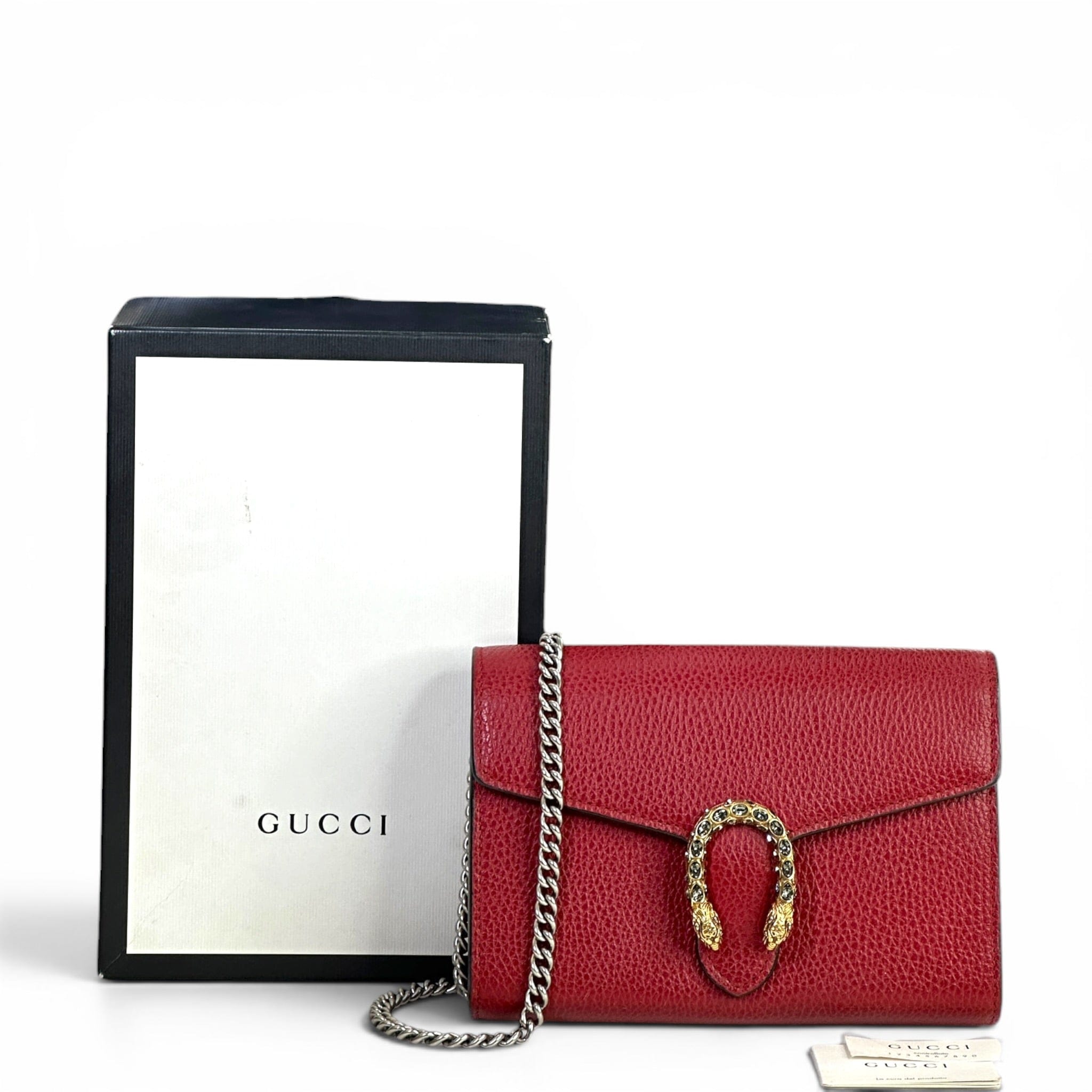 Gucci Dionysus Wallet on Chain Red Leather