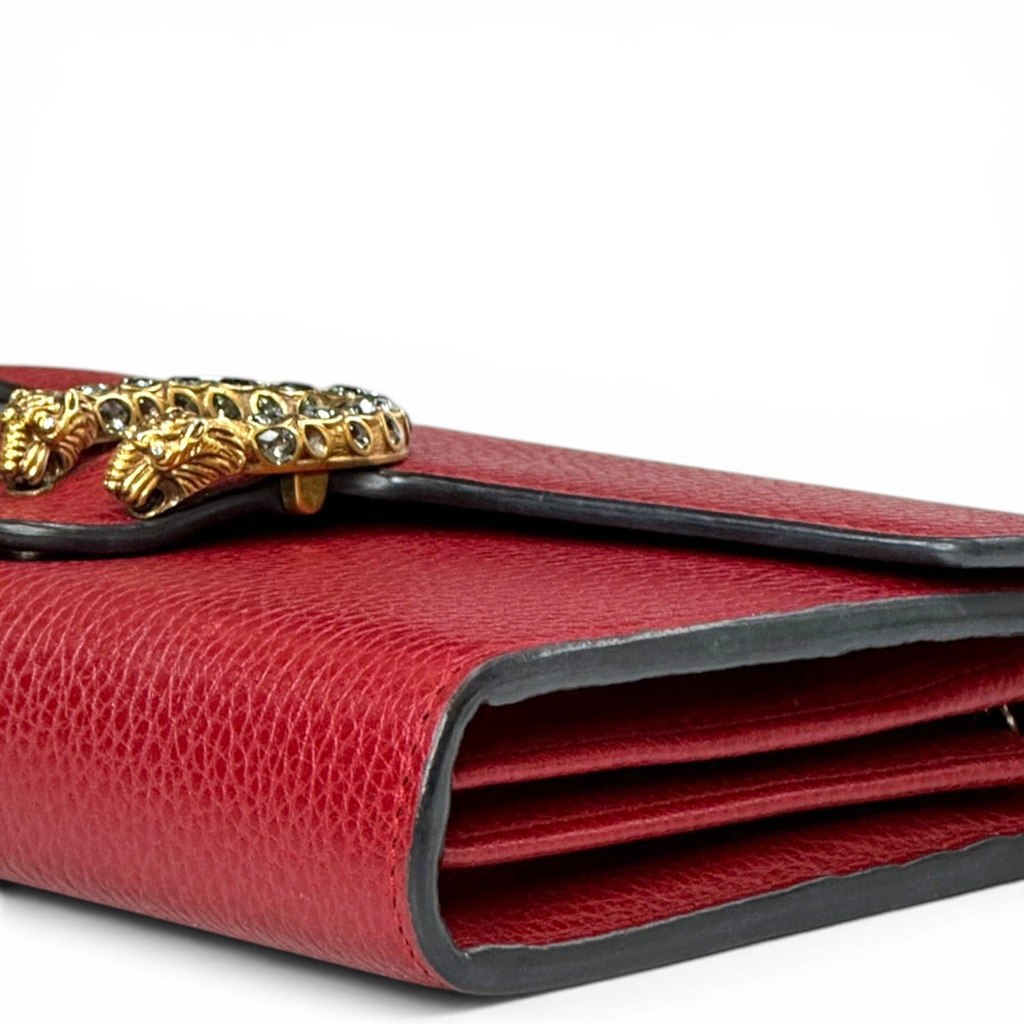 Gucci Dionysus Wallet on Chain Red Leather