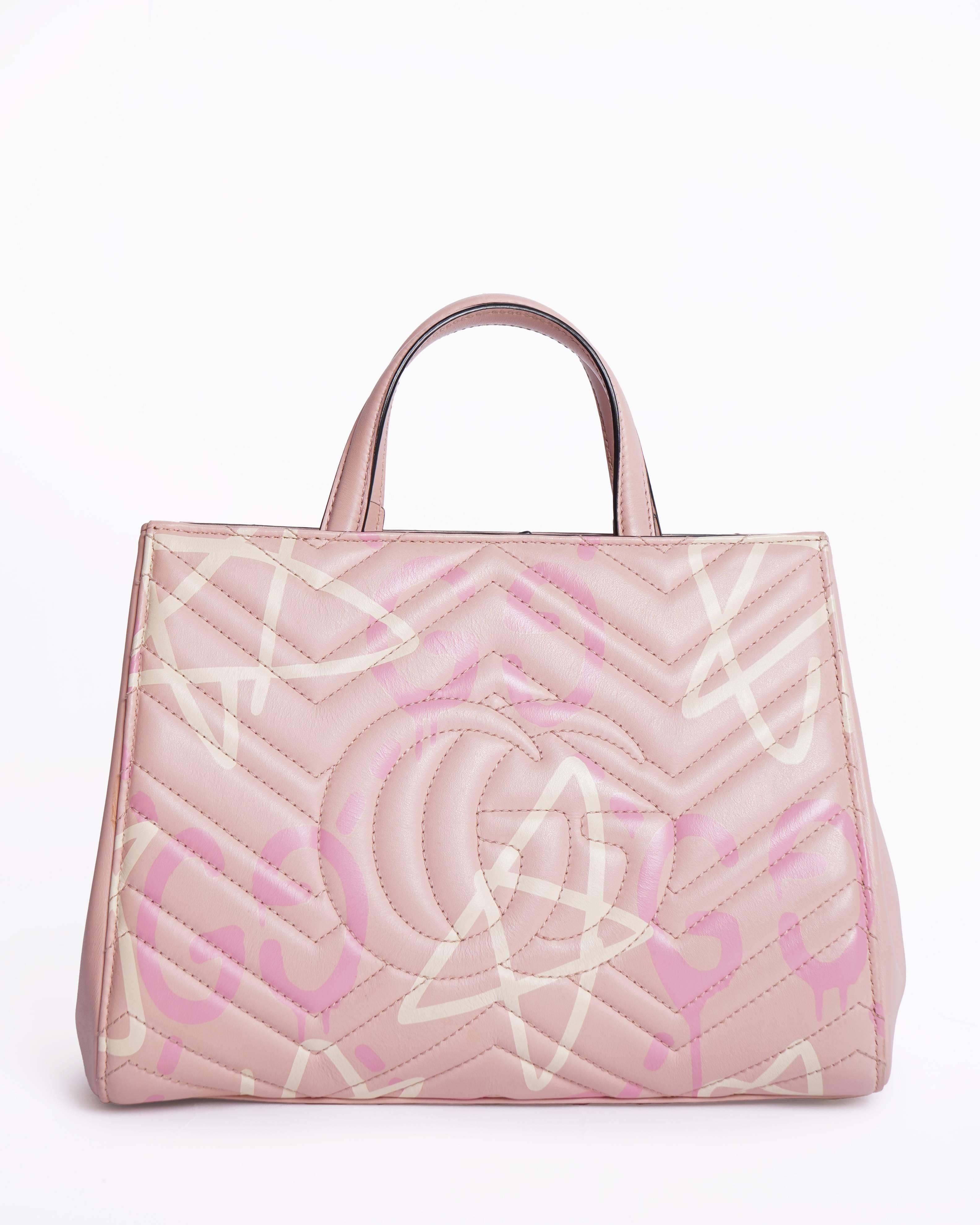 Gucci Pink GG Marmont Matelasse Leather Satchel