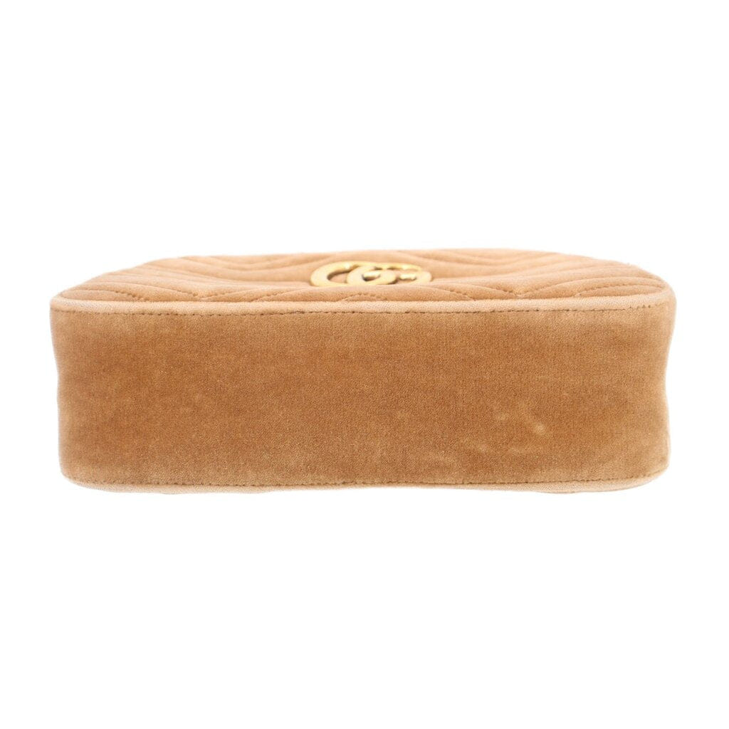 Gucci MARMONT VELVET CROSSBODYS BROWN