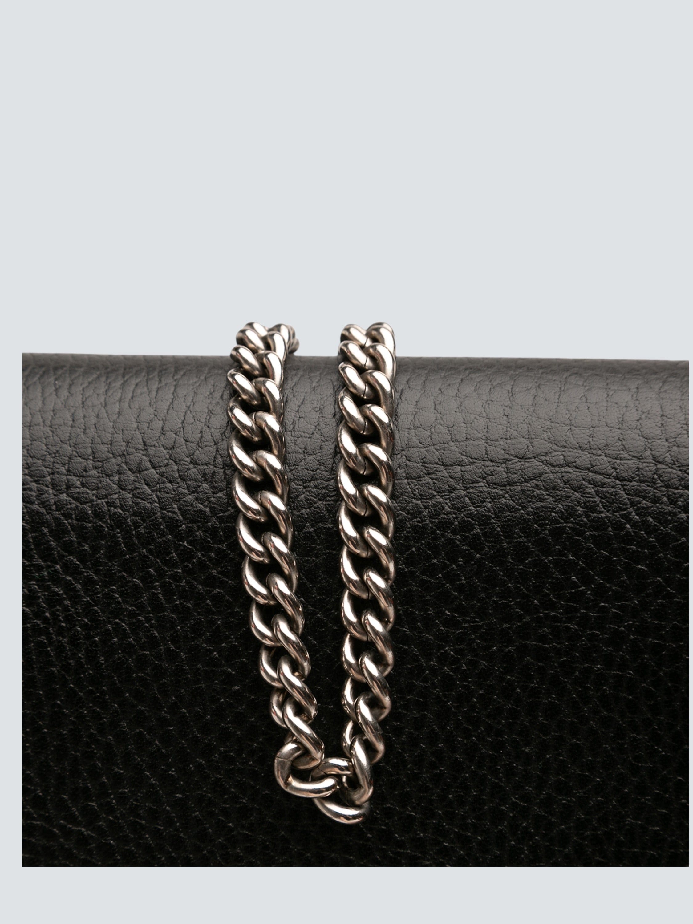 Gucci Black Calfksin Leather Dionysus Wallet on Chain