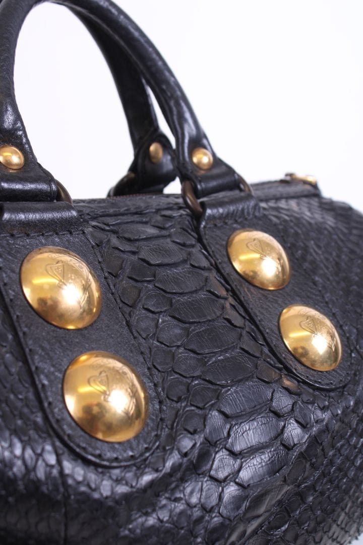 Gucci Hysteria Python Bowling Bag Black