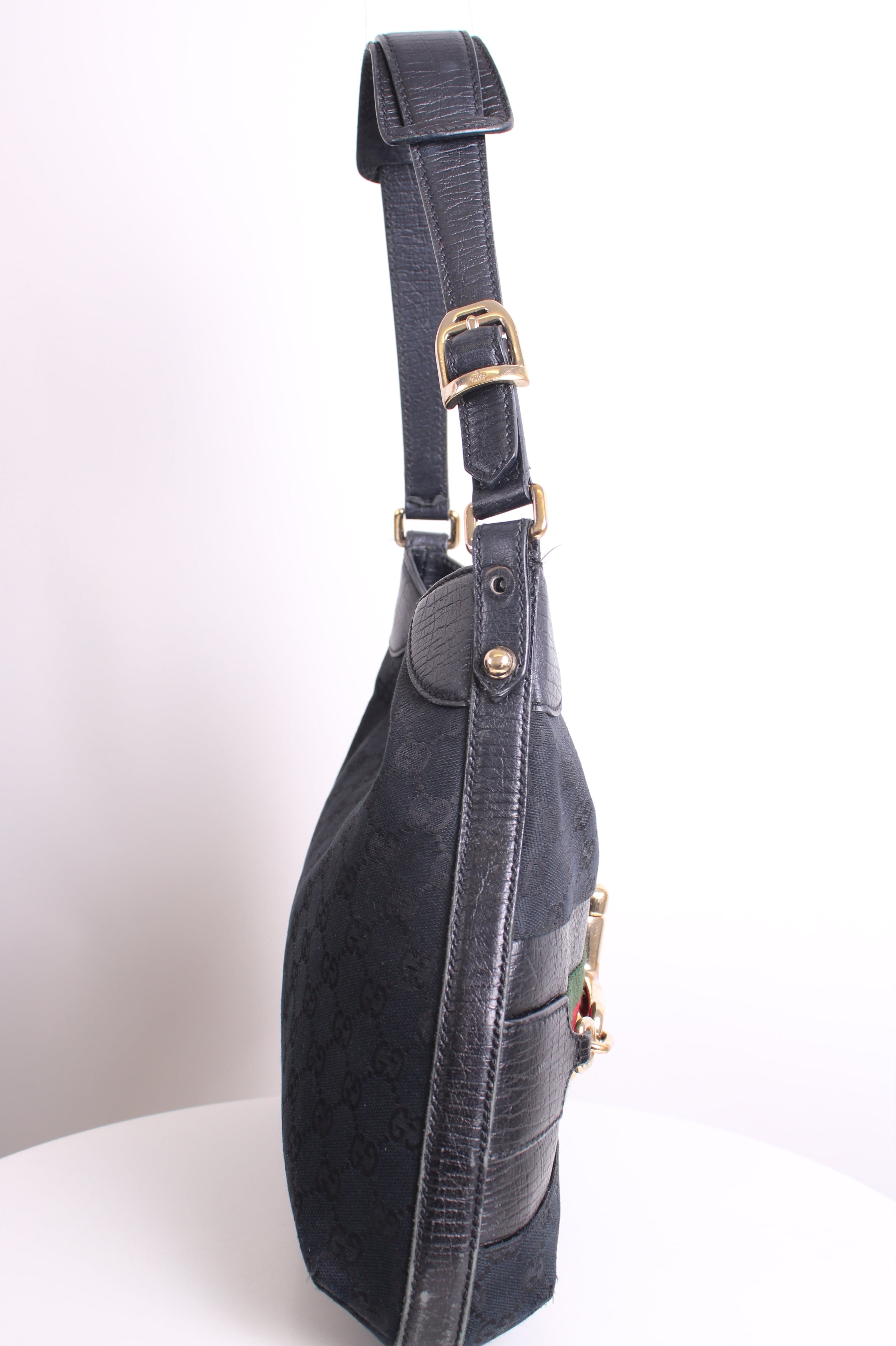 Gucci GG Horesbit Hasler Hobo Bag Black