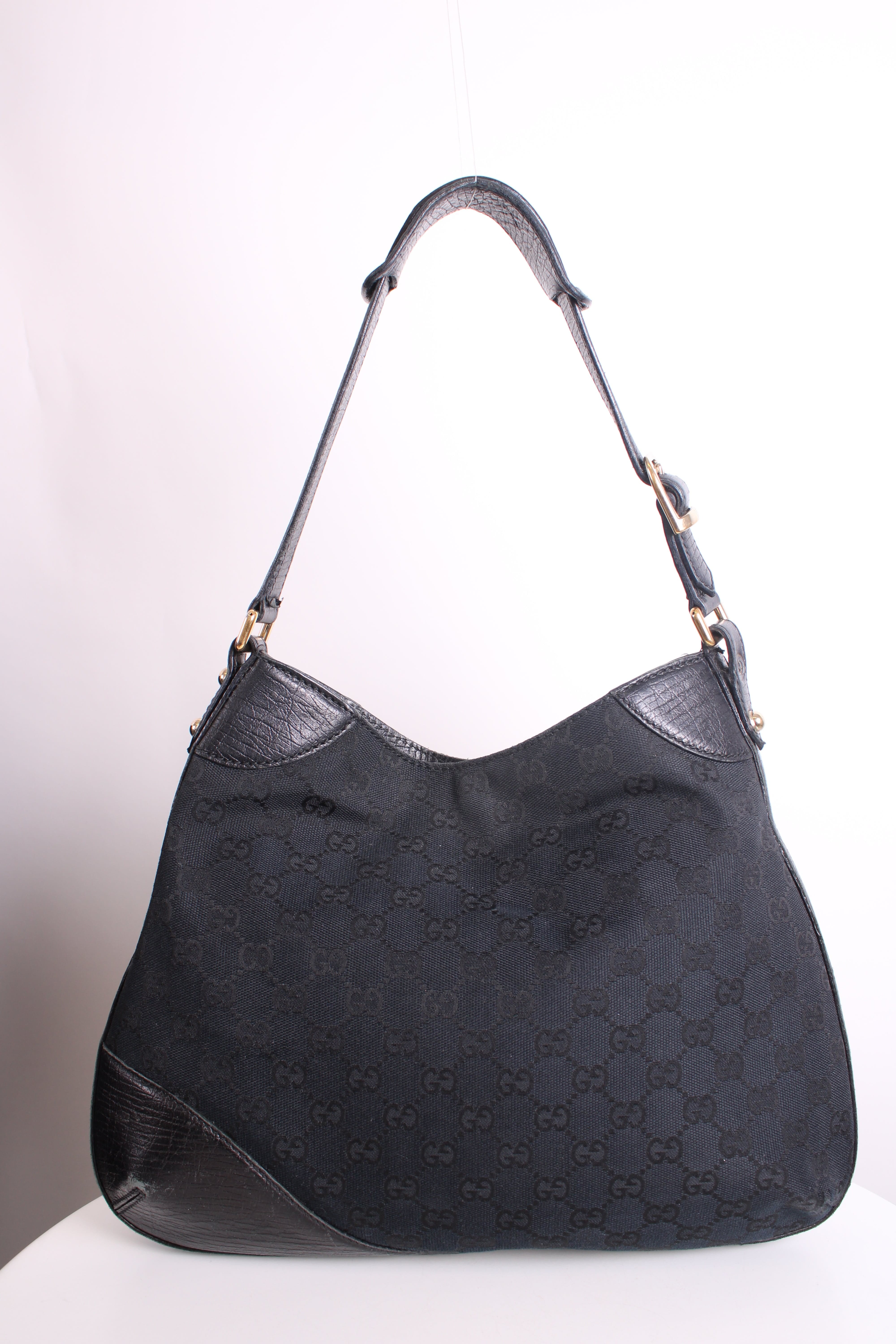 Gucci GG Horesbit Hasler Hobo Bag Black