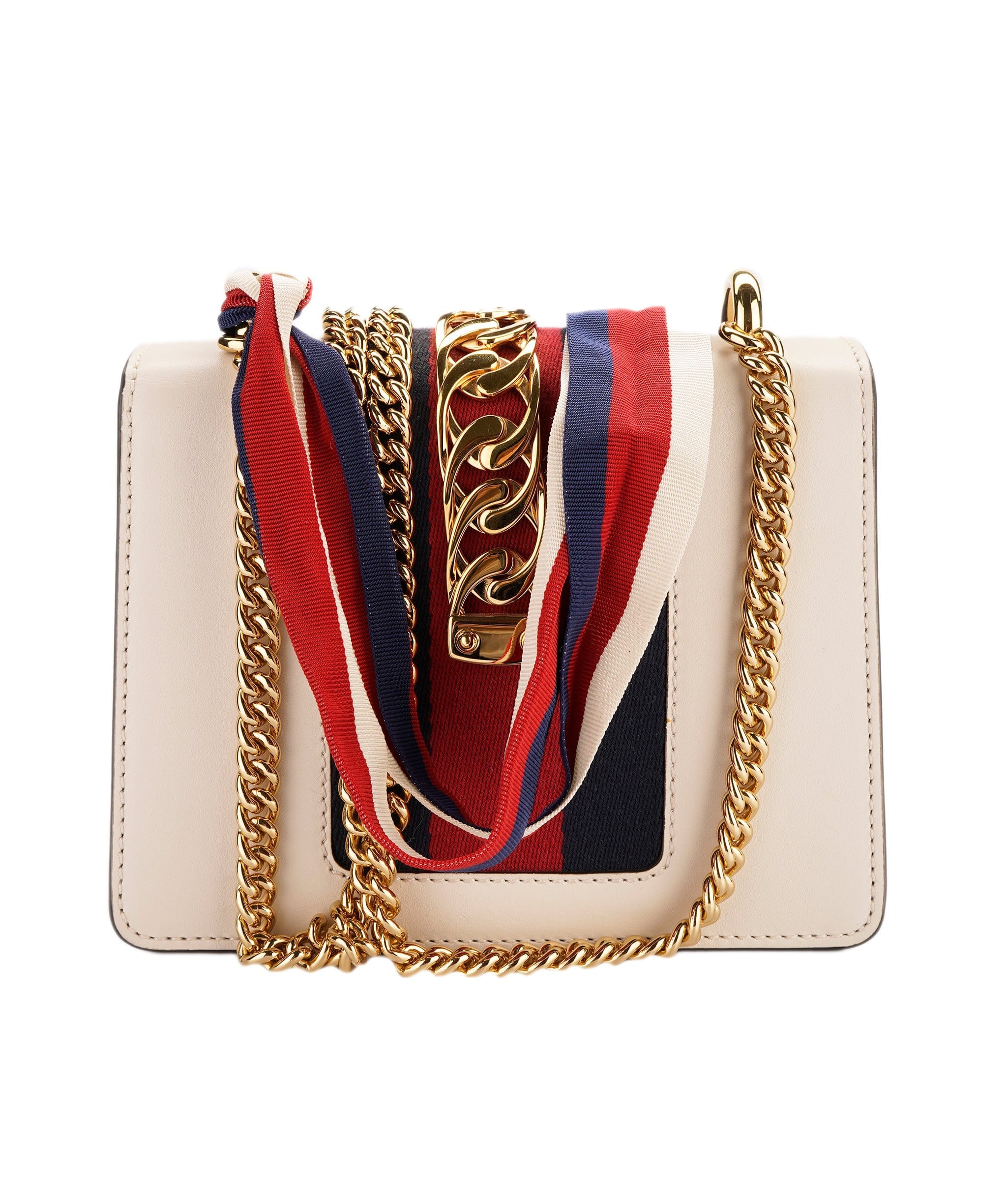 Gucci White Sylvie Chain Mini Leather Bag ALC2027
