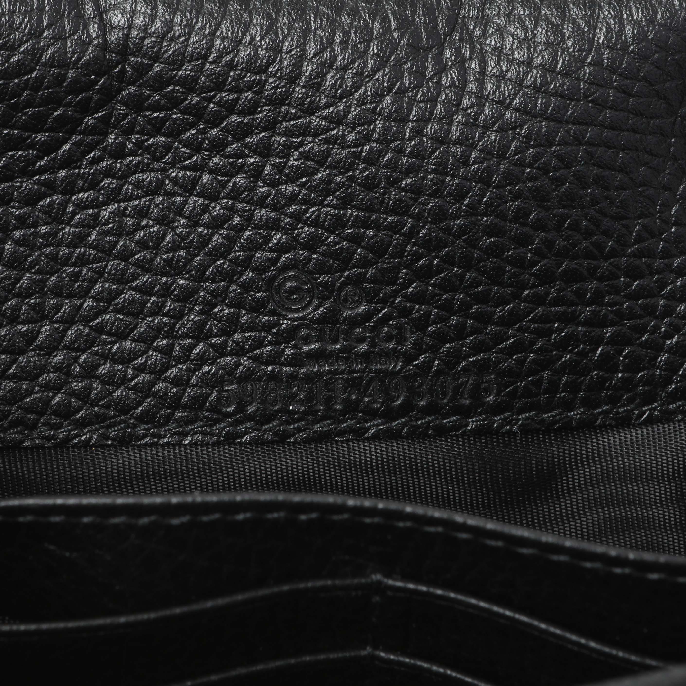 Gucci Black Pebbled Calfskin Soho Wallet on Chain