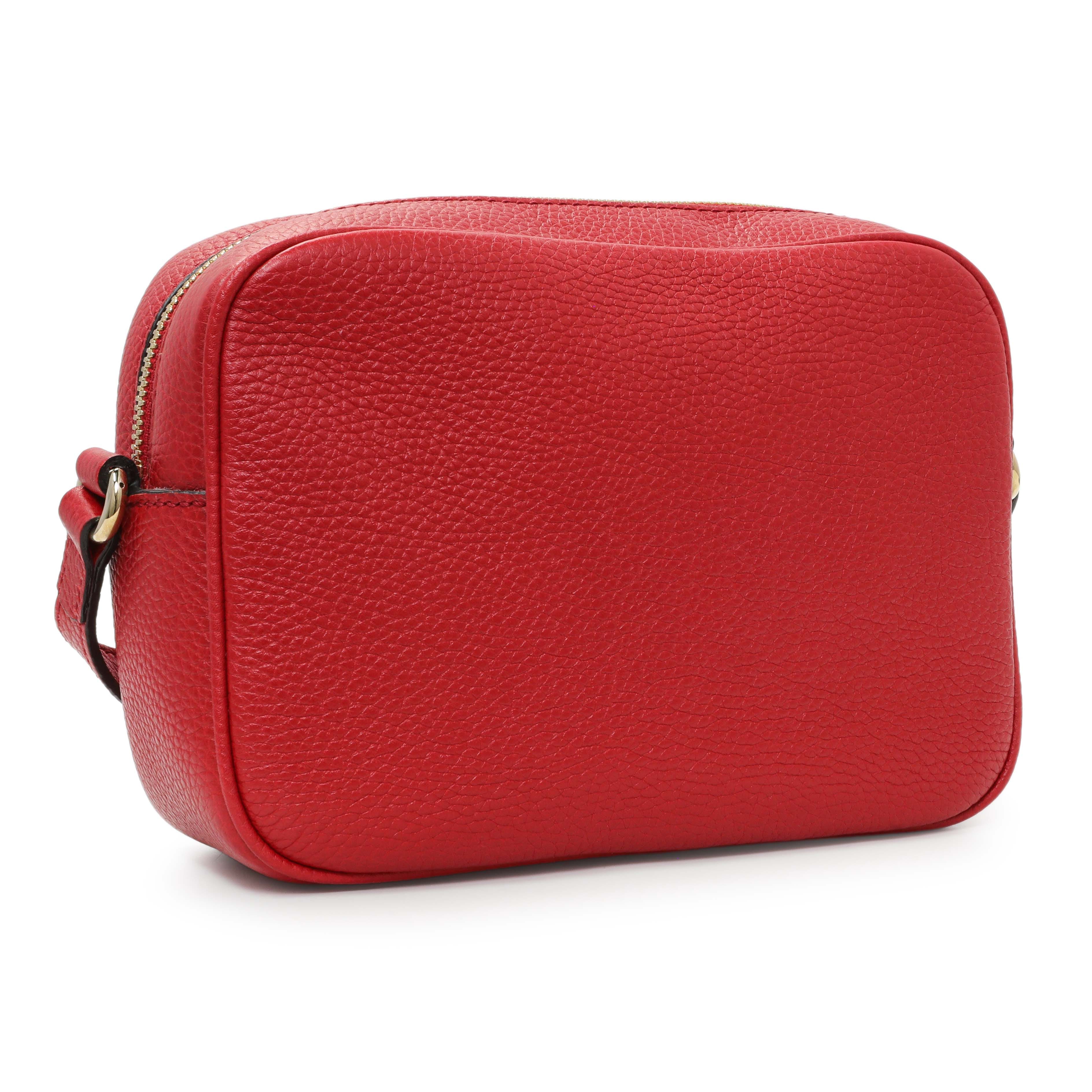 Gucci Red Pebbled Calfskin Small Soho Disco Bag