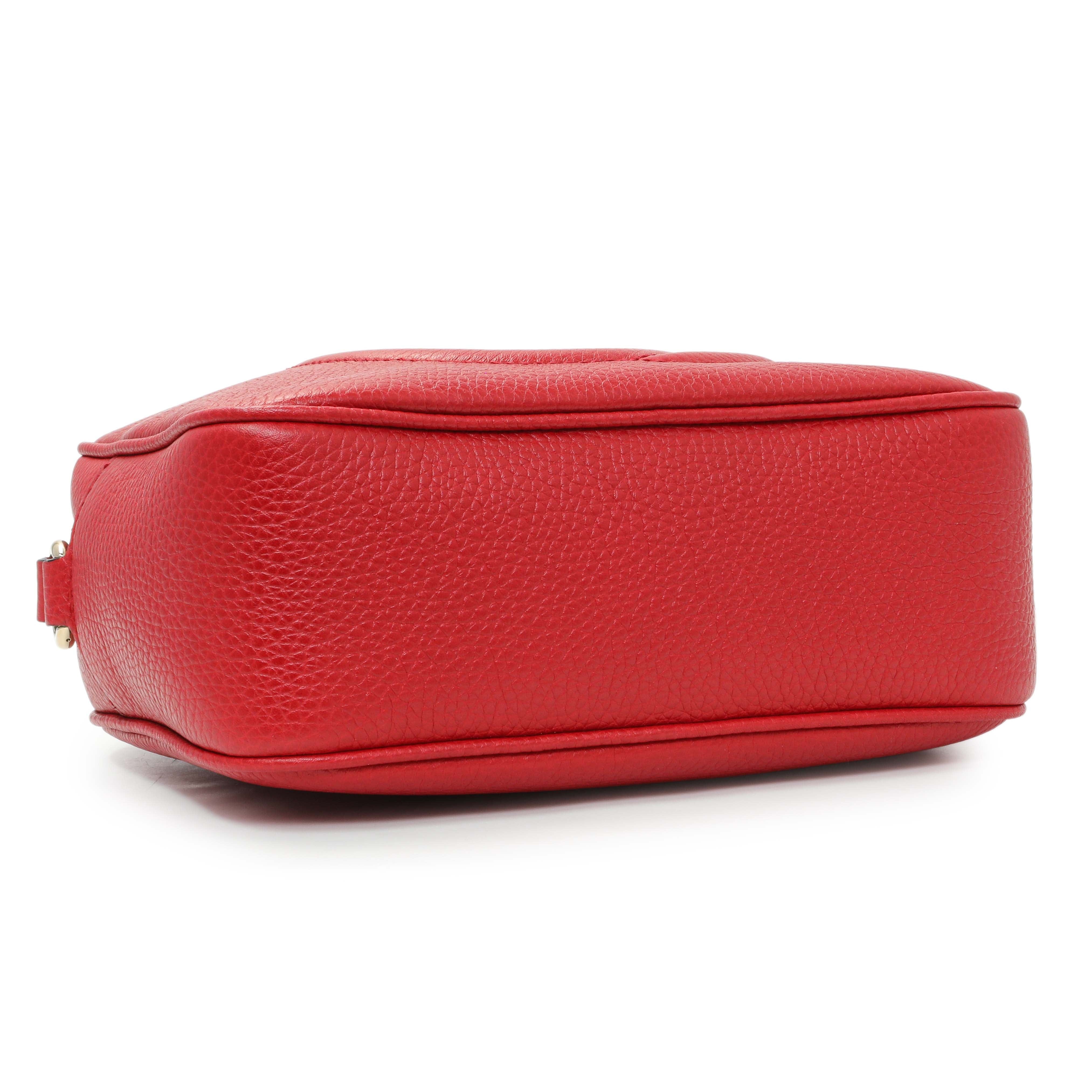 Gucci Red Pebbled Calfskin Small Soho Disco Bag