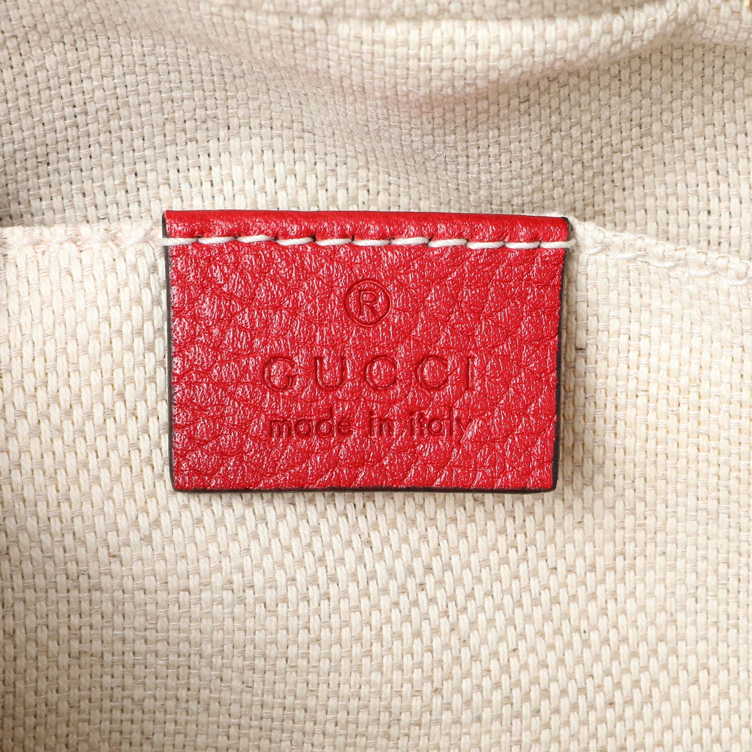 Gucci Red Pebbled Calfskin Small Soho Disco Bag