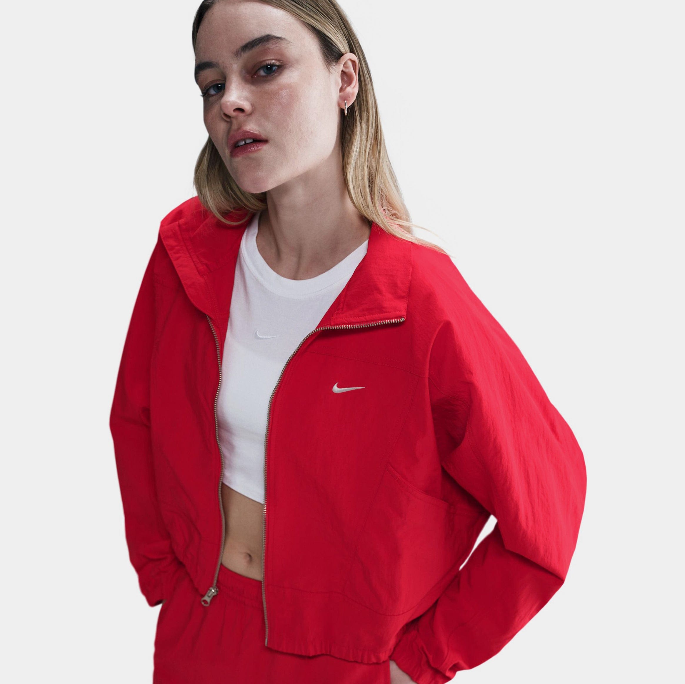 Nike NSW Everything Oversized Woven Womens Jacket (University Red/White)