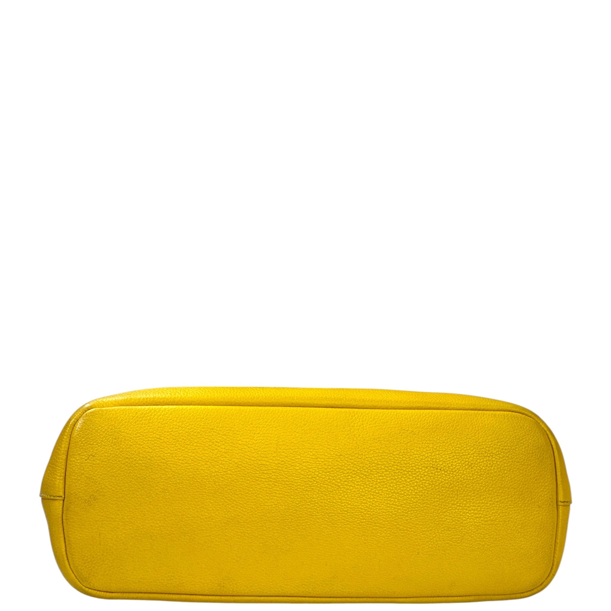 Prada Vitello Daino Chain Hobo Bag Yellow Leather