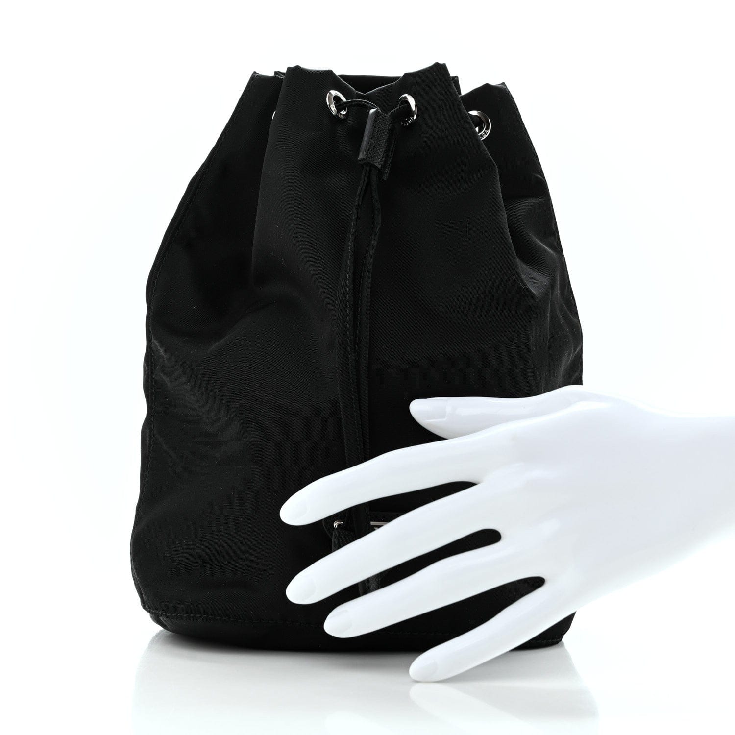 Prada Nylon Vela Drawstring Pouch Black