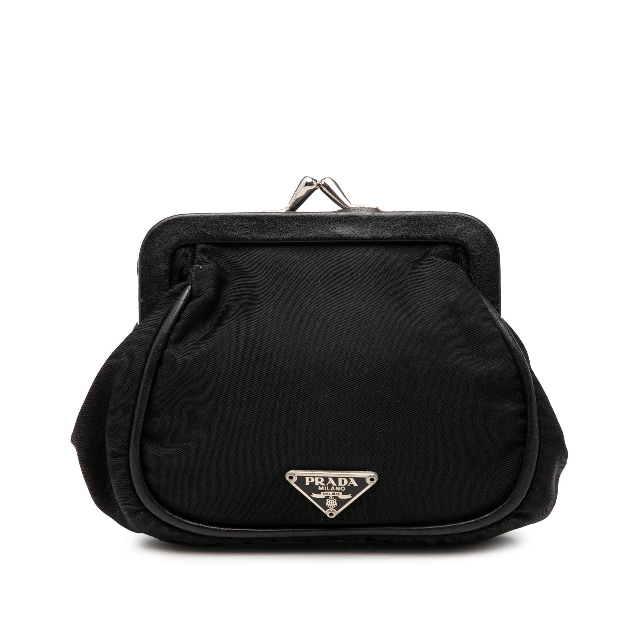 Prada Tessuto Kiss Lock Frame Coin Pouch