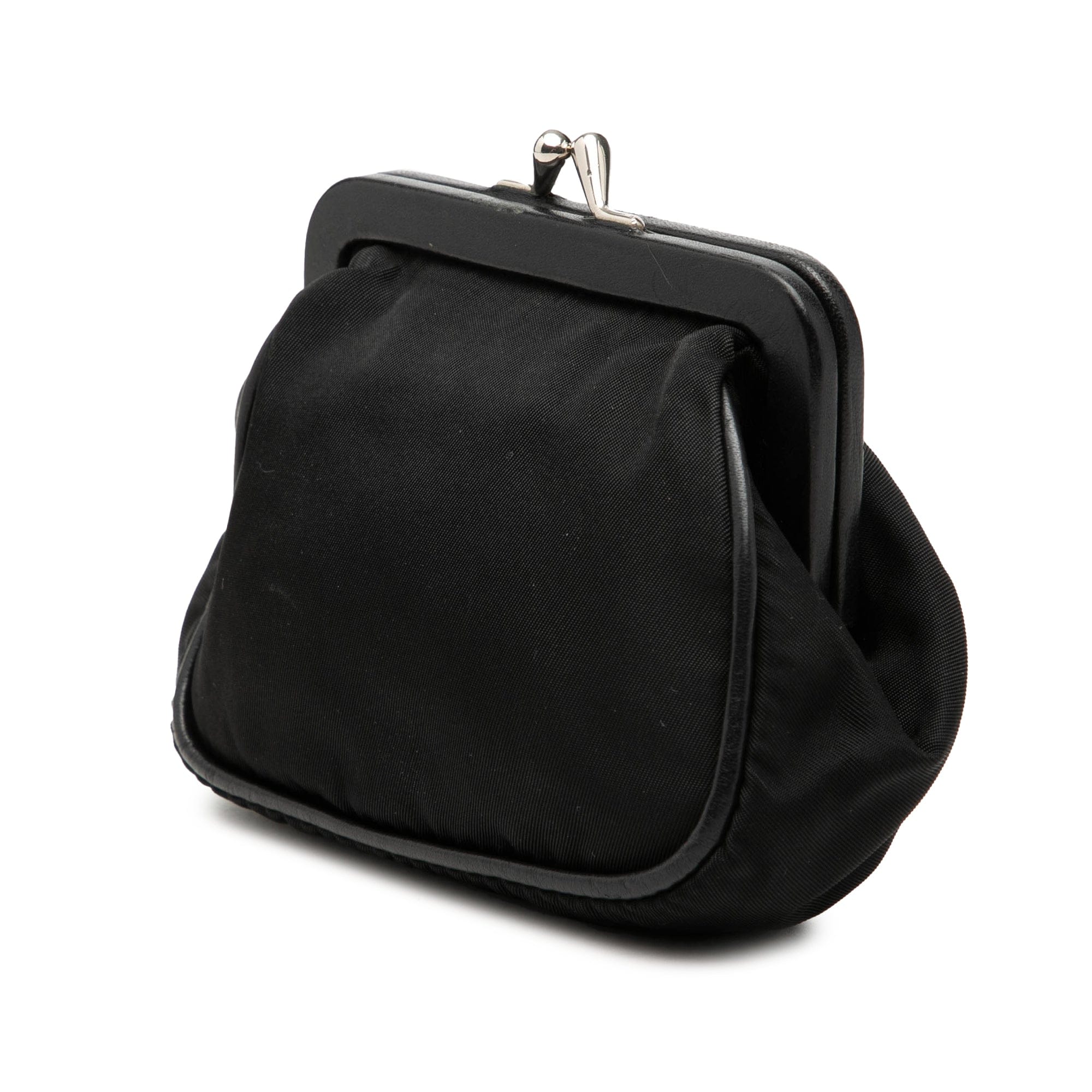 Prada Tessuto Kiss Lock Frame Coin Pouch
