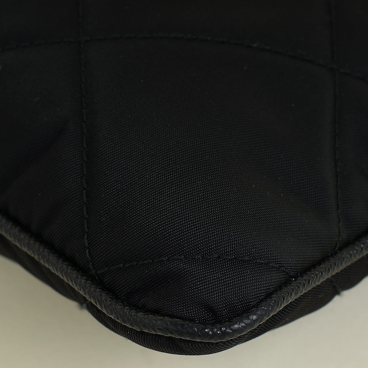 Prada Black Nylon Quilted Pochette Bag