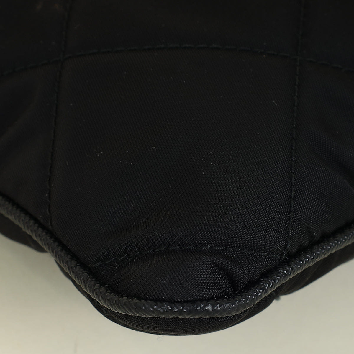 Prada Black Nylon Quilted Pochette Bag