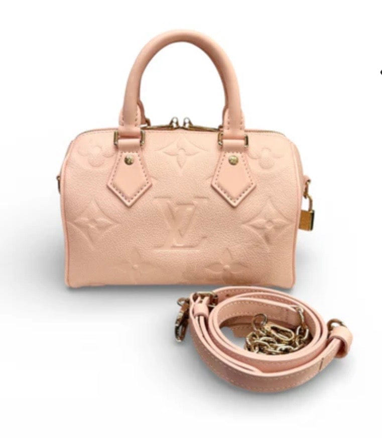 Louis Vuitton Rose Speedy Bandoulière 20 in Empreinte Leather