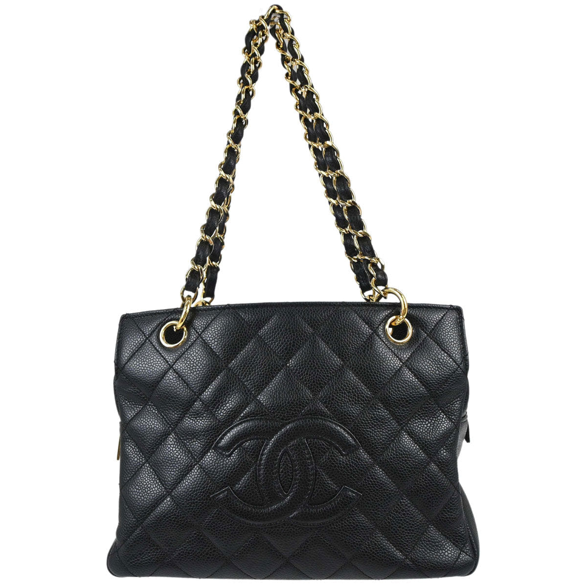 Chanel 2008 - 2009 Black Caviar Skin Petite Timeless Tote PTT Chain Handbag