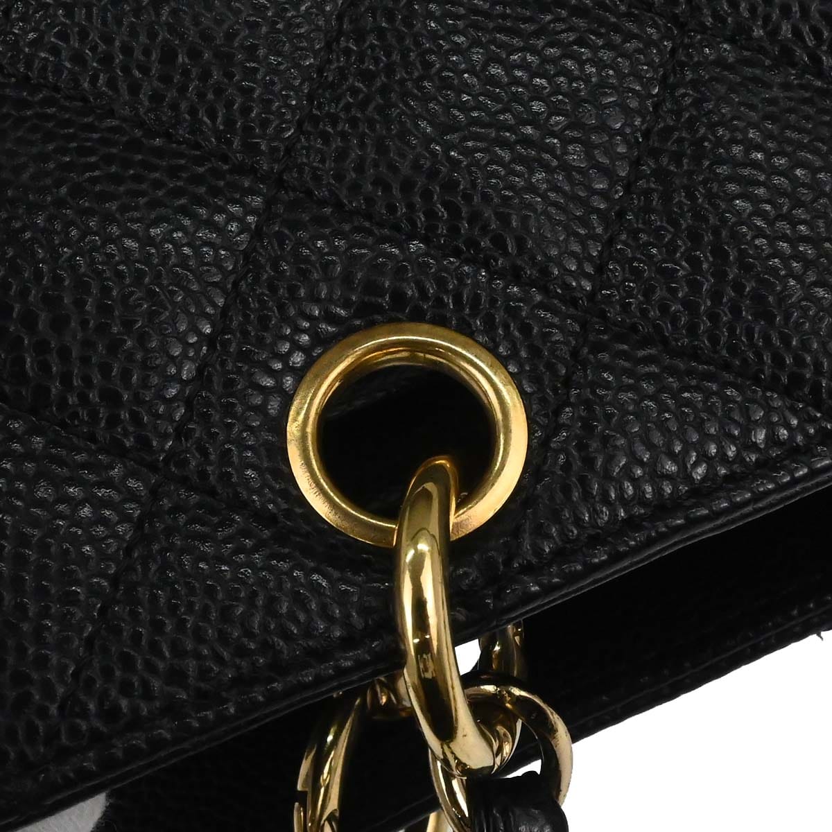 Chanel 2002 - 2003 Black Caviar Skin Petite Timeless Tote PTT Chain Handbag