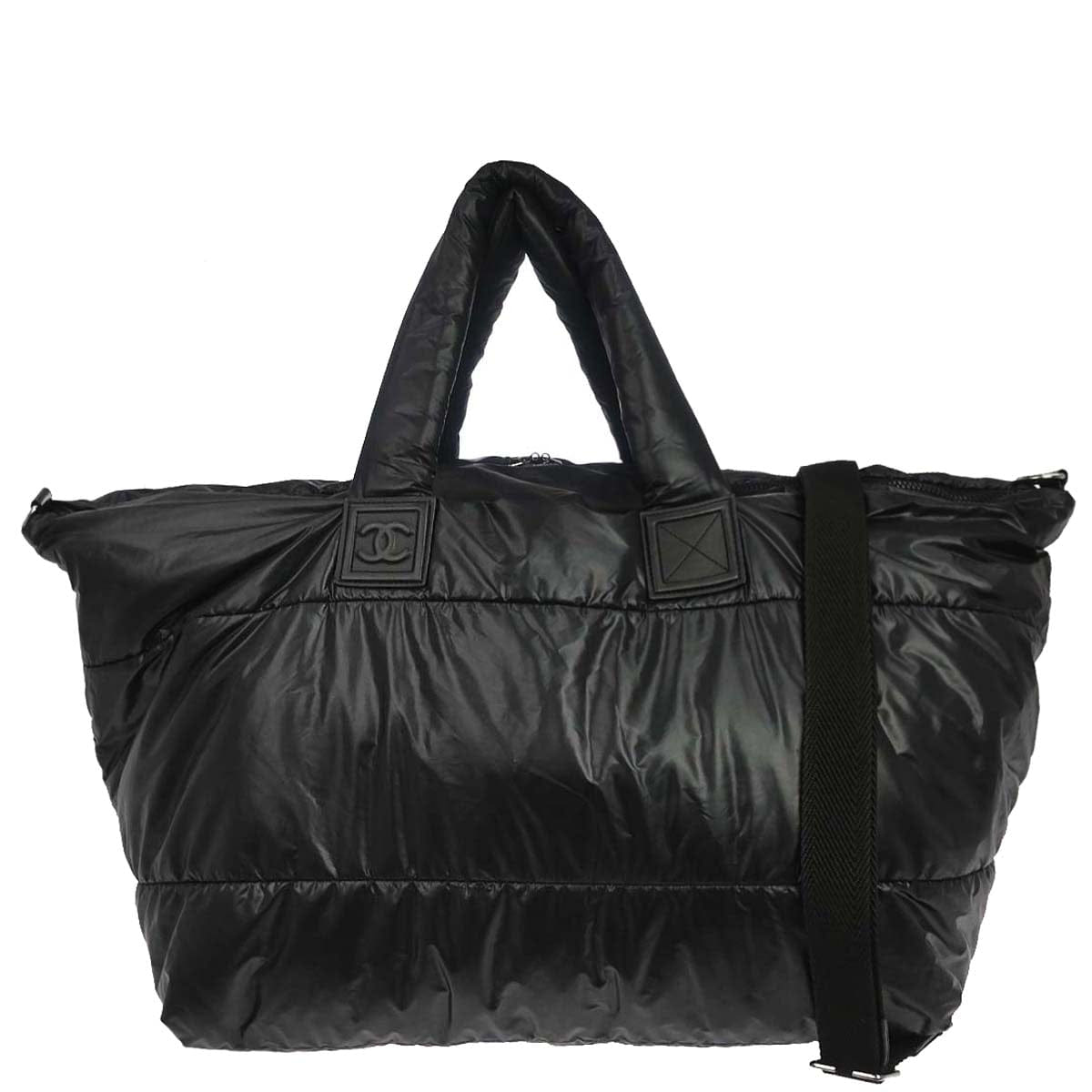 Chanel 2009 - 2010 Black Nylon Coco Cocoon 2way Shoulder Tote Bag