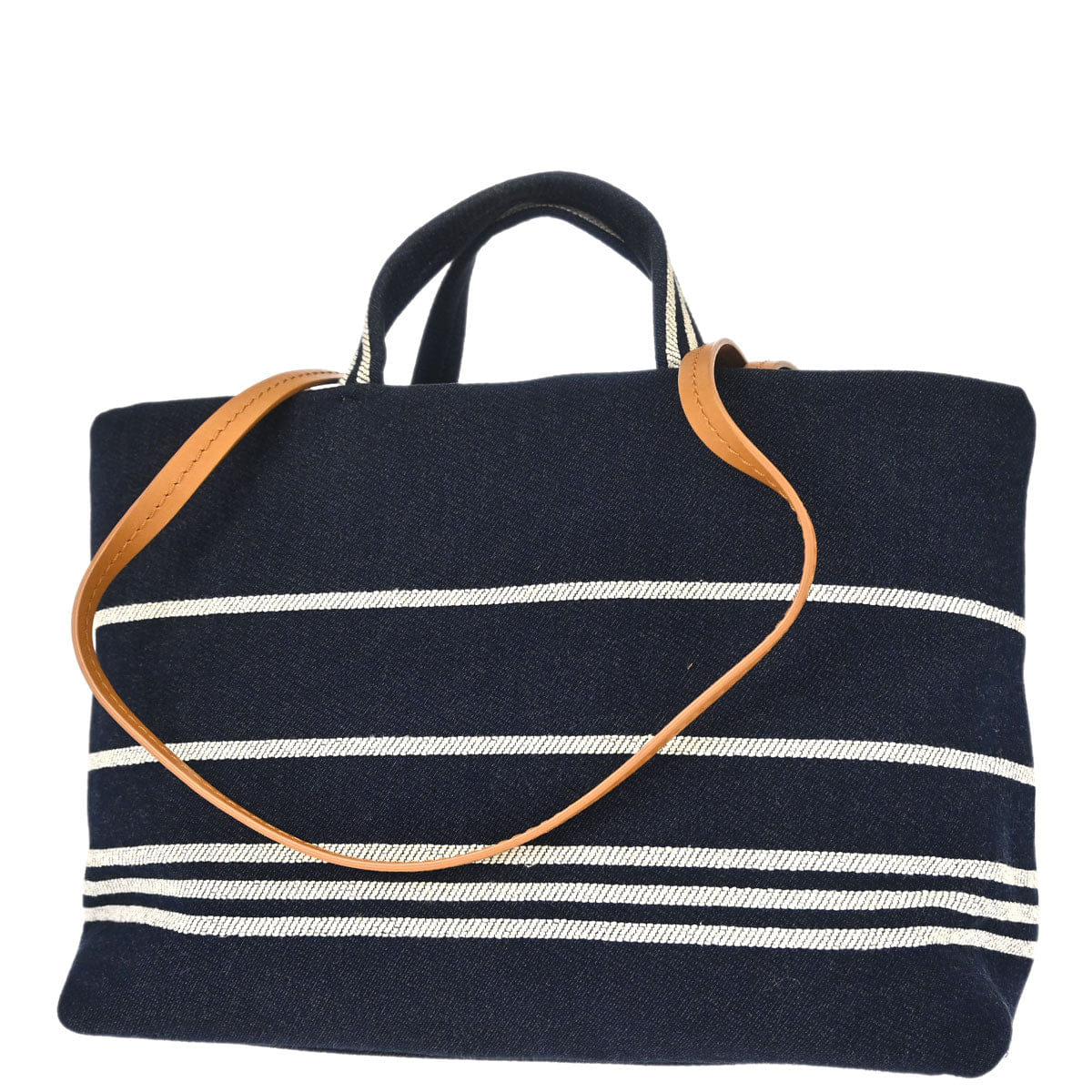 Chanel 2014 Navy Denim Small Deauville Shopping Tote 2way Handbag