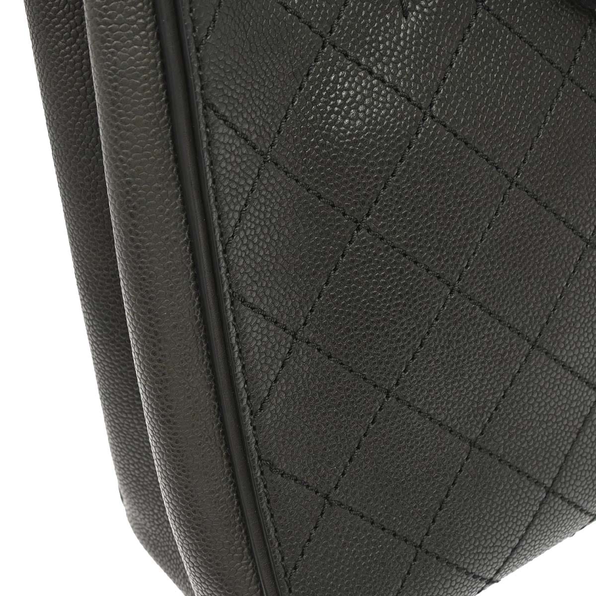 Chanel 2013 - 2014 Black Caviar Skin Hamptons Tote 2way Shoulder Handbag