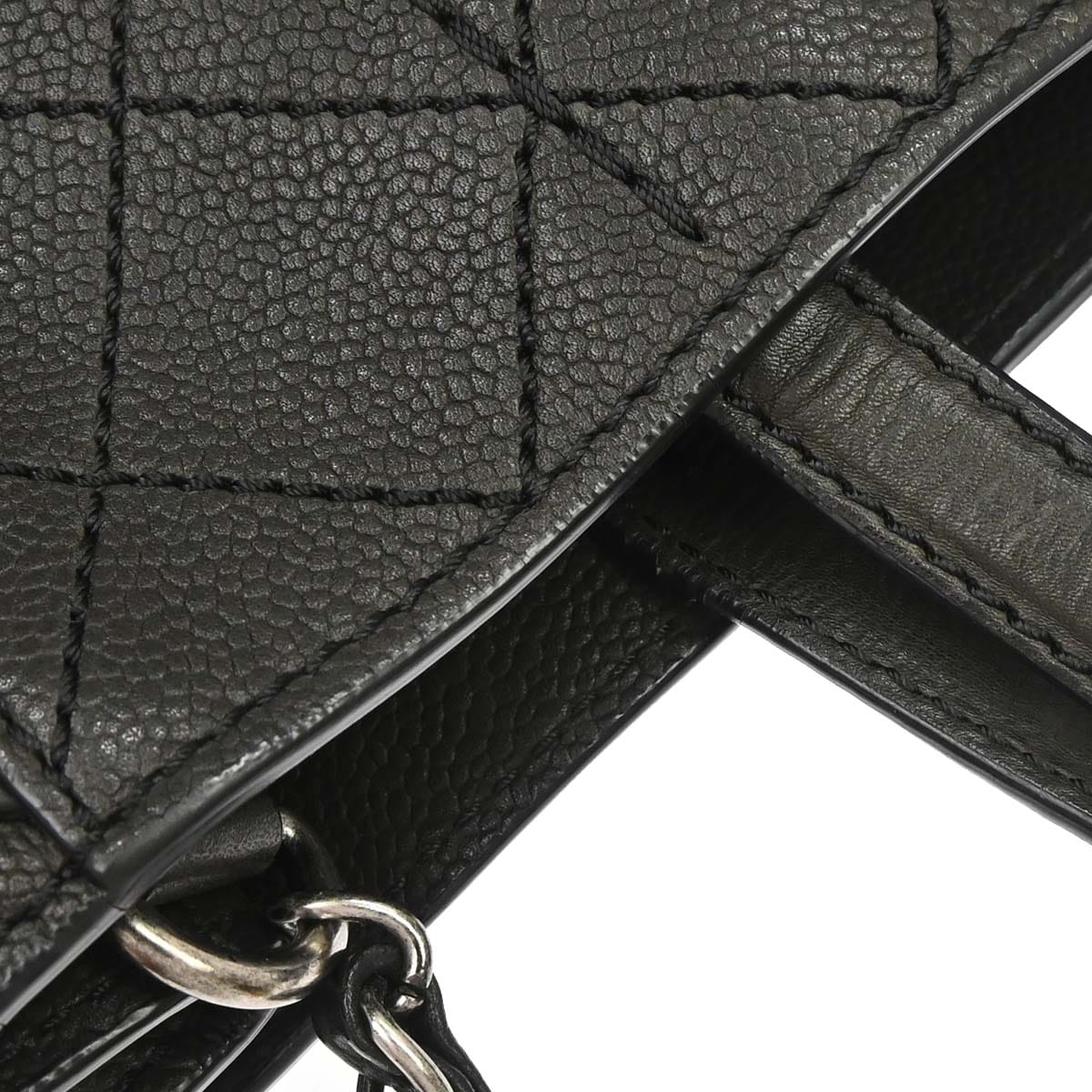 Chanel 2013 - 2014 Black Caviar Skin Hamptons Tote 2way Shoulder Handbag