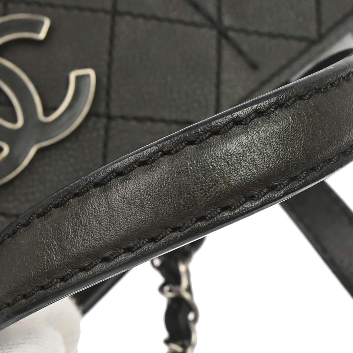 Chanel 2013 - 2014 Black Caviar Skin Hamptons Tote 2way Shoulder Handbag