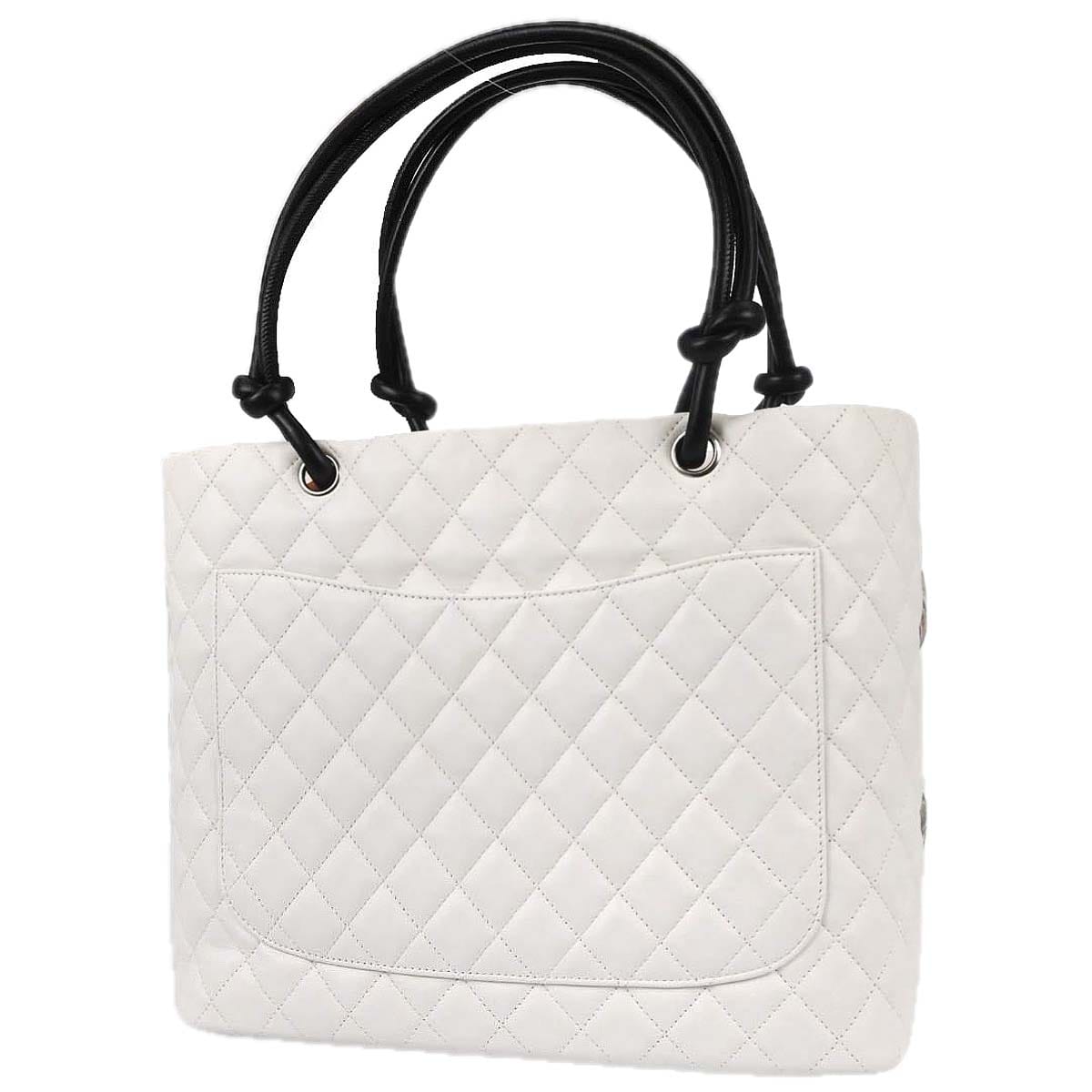 Chanel * 2005 - 2006 White Calfskin Python Cambon Ligne Tote Handbag
