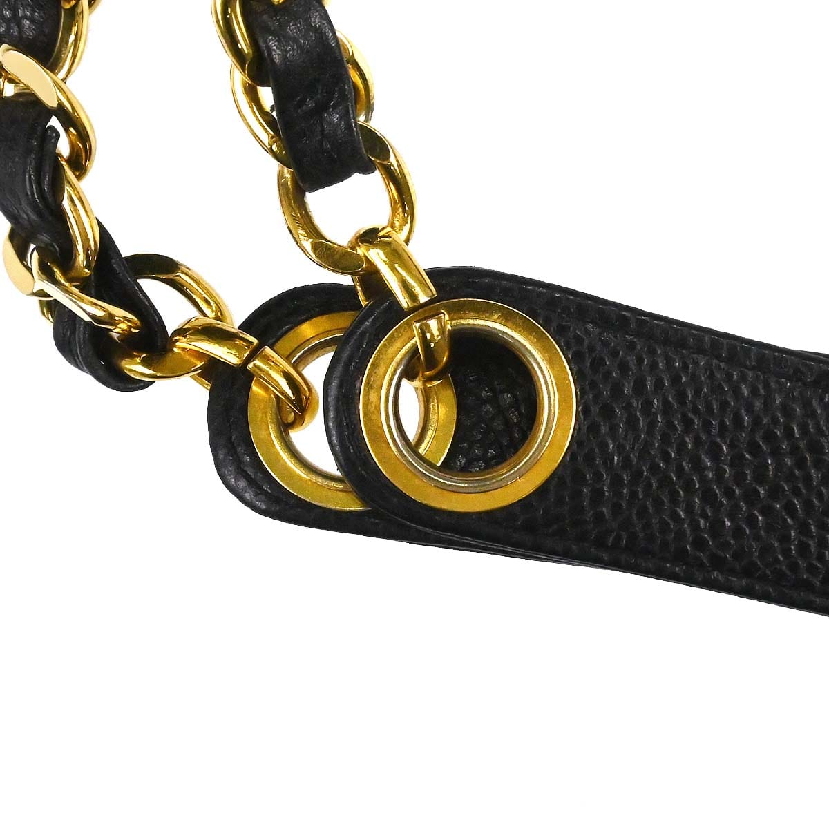 Chanel Black Caviar Skin Triple CC Shoulder Tote Bag