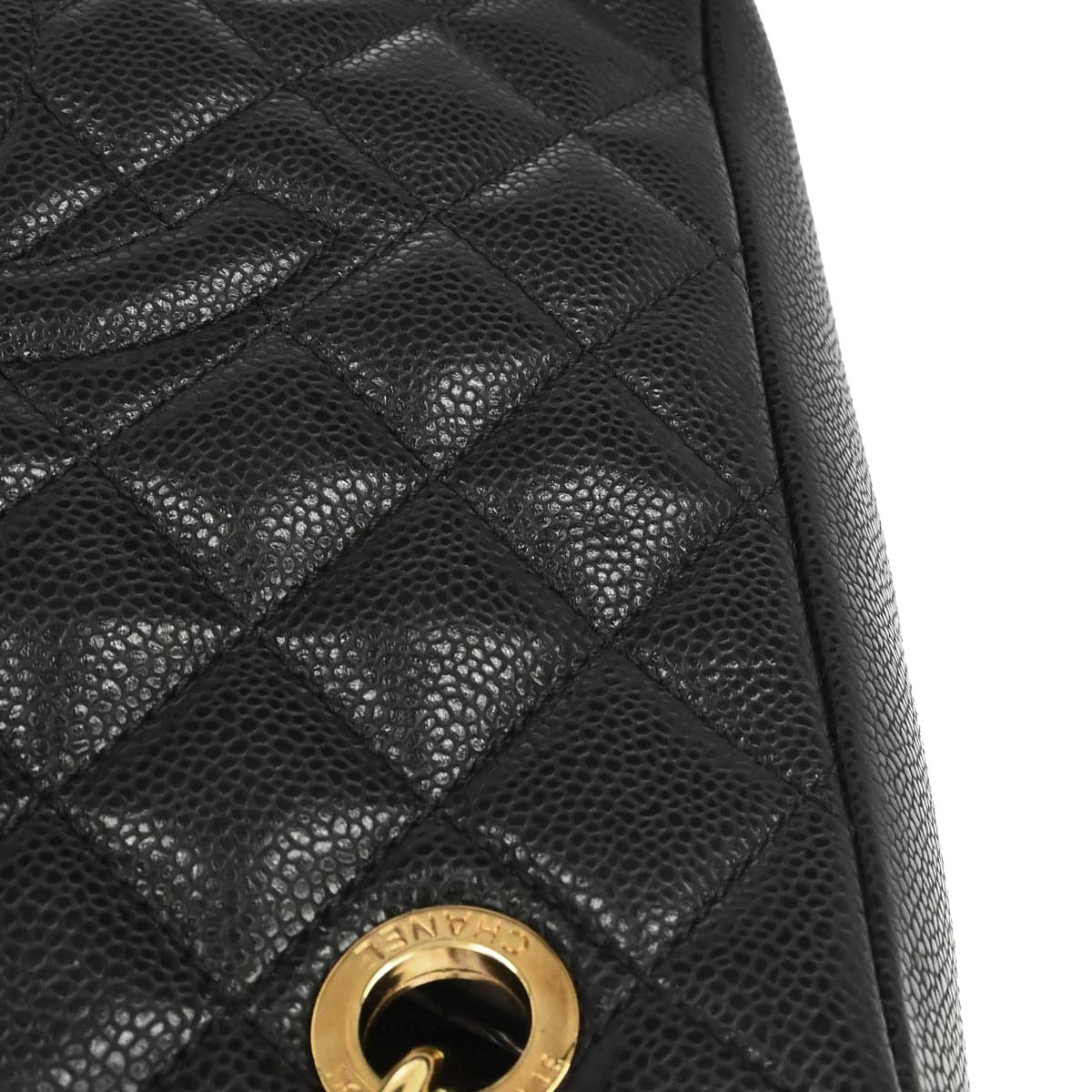 Chanel 2010 - 2011 Black Caviar Skin Petite Shopping Tote PST Chain Handbag