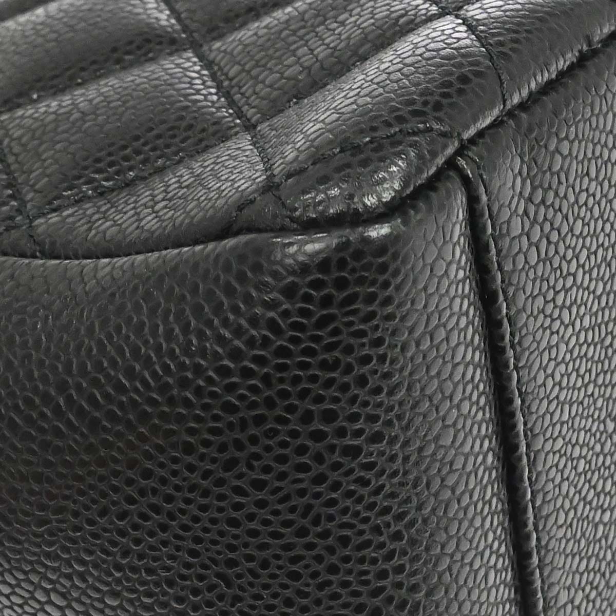 Chanel 2010 - 2011 Black Caviar Skin Petite Shopping Tote PST Chain Handbag