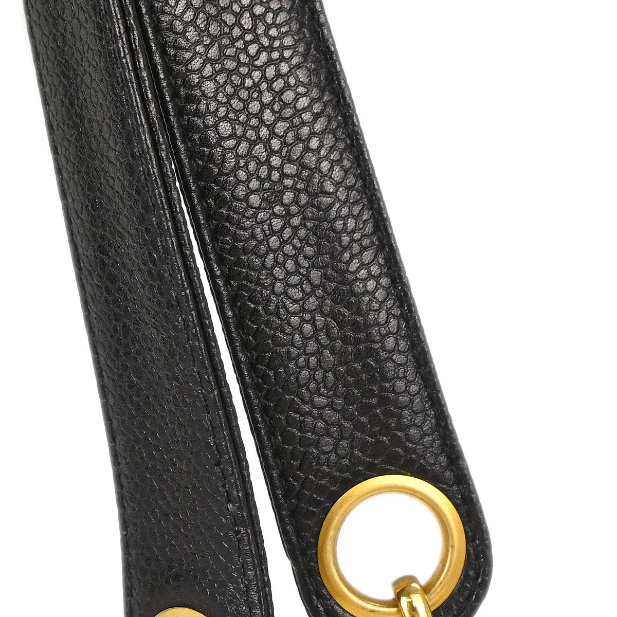 Chanel 1994 - 1996 Black Caviar Skin CC Shoulder Tote Bag
