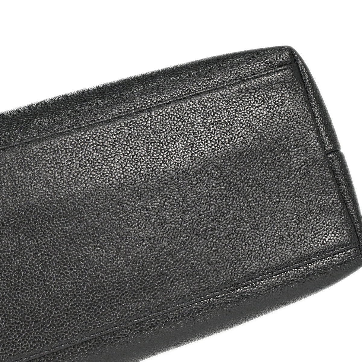 Chanel 1994 - 1996 Black Caviar Skin CC Shoulder Tote Bag