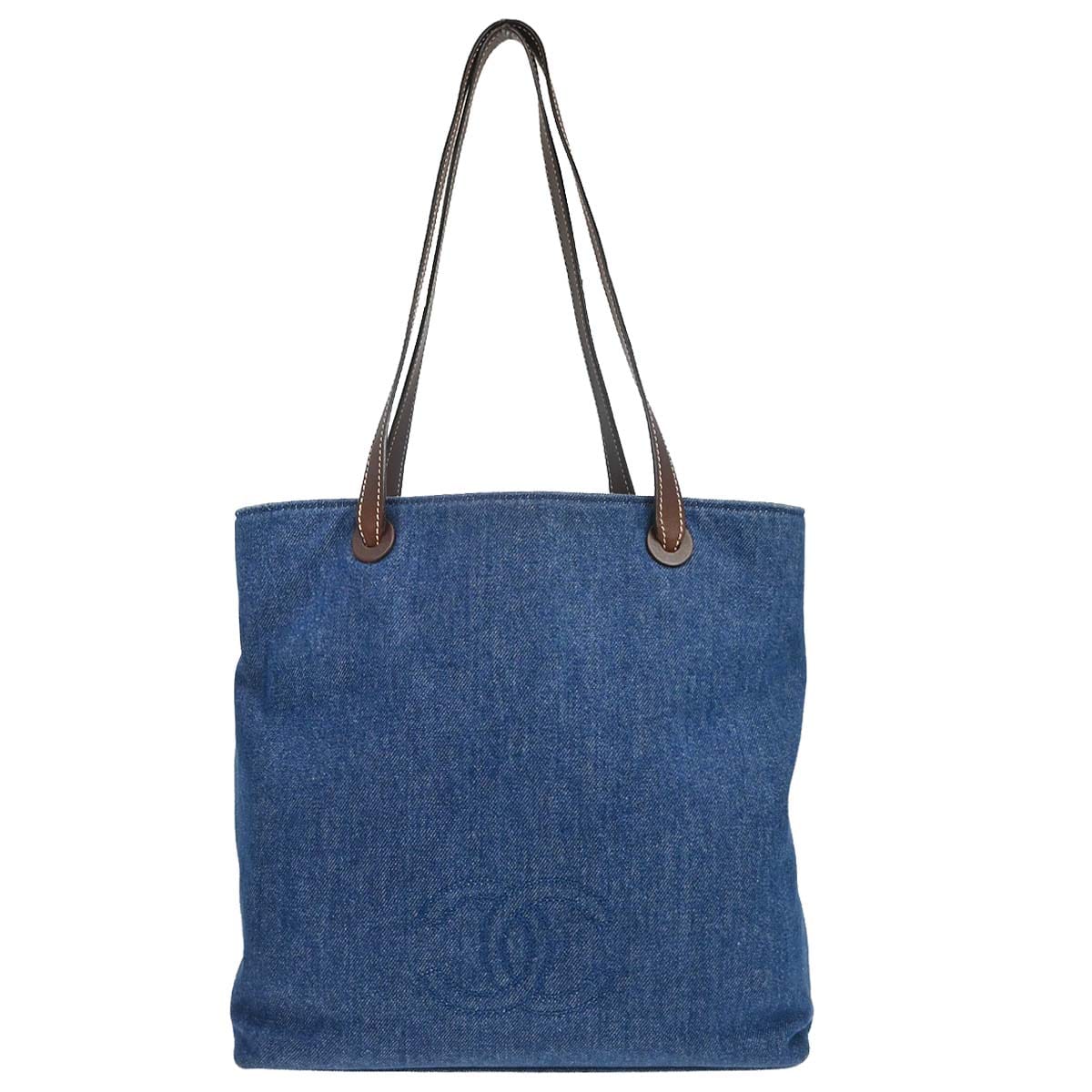 Chanel 1997 - 1999 Blue Denim Tote Handbag