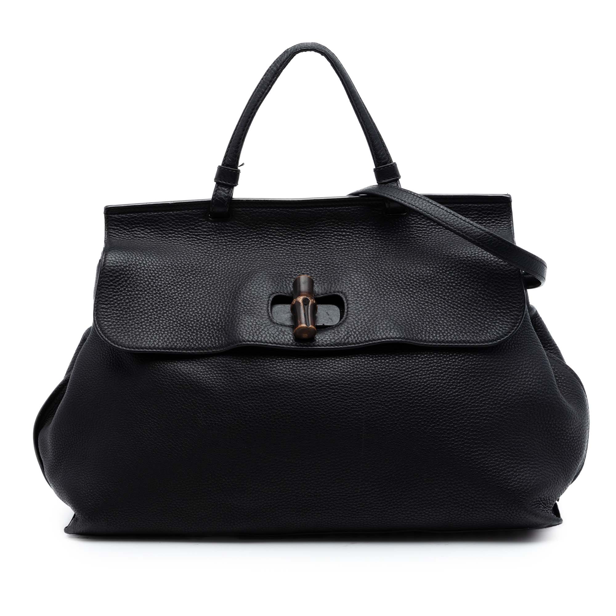 Gucci Large Calfskin Bamboo Daily Satchel