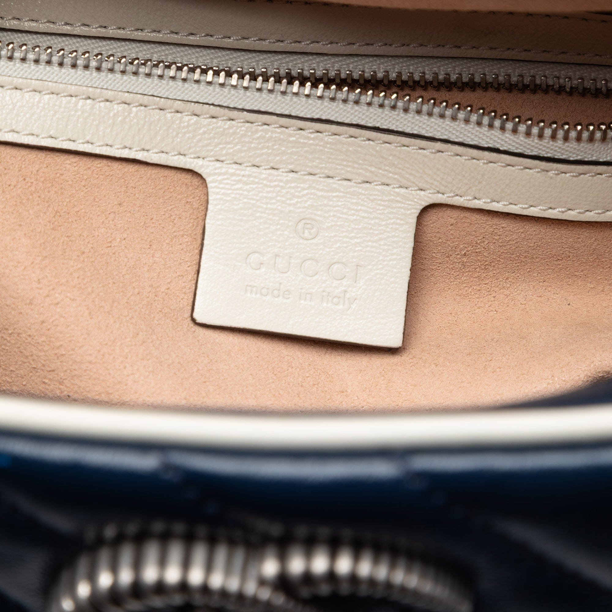 Gucci Small GG Marmont Matelasse Diagonal Leather Torchon Bamboo Satchel
