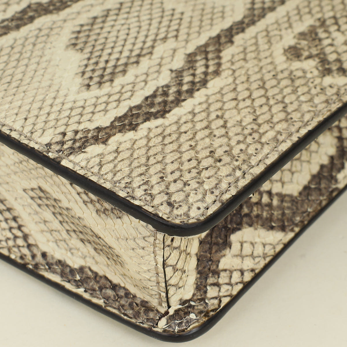 Gucci Beige GG Python Web Wristlet Zip Pouch Bag