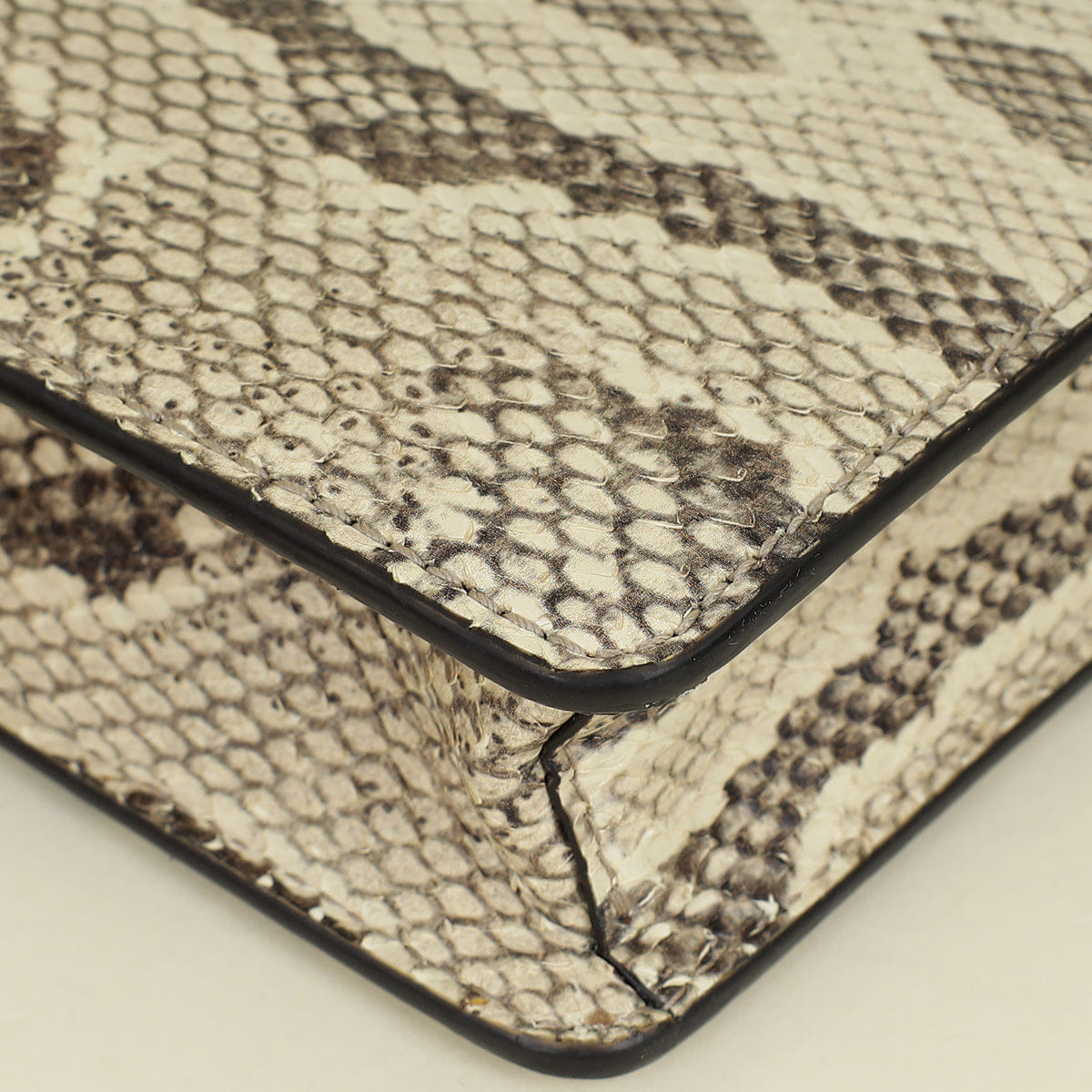 Gucci Beige GG Python Web Wristlet Zip Pouch Bag