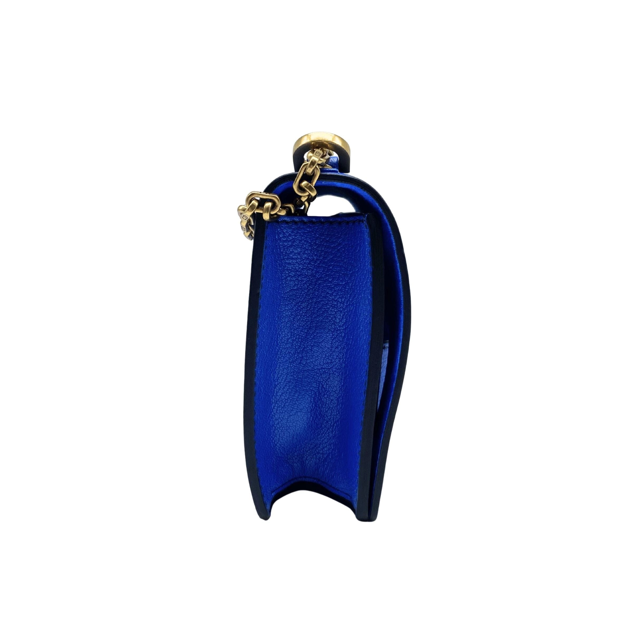 Dior J’adior Evolution Blue Flap with Gold Hardware
